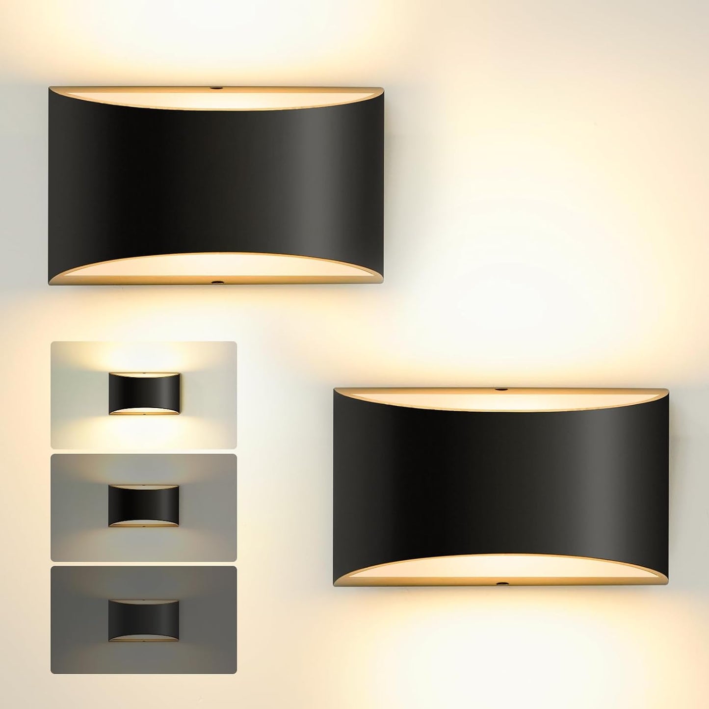 OKELI Modern Black LED Wall Sconces, Up and Down Indoor Wall Lights - okeli lights
