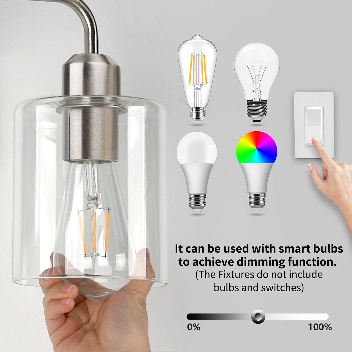 Bathroom Light Fixtures with Clear Glass Shade Modern Style - okeli lights