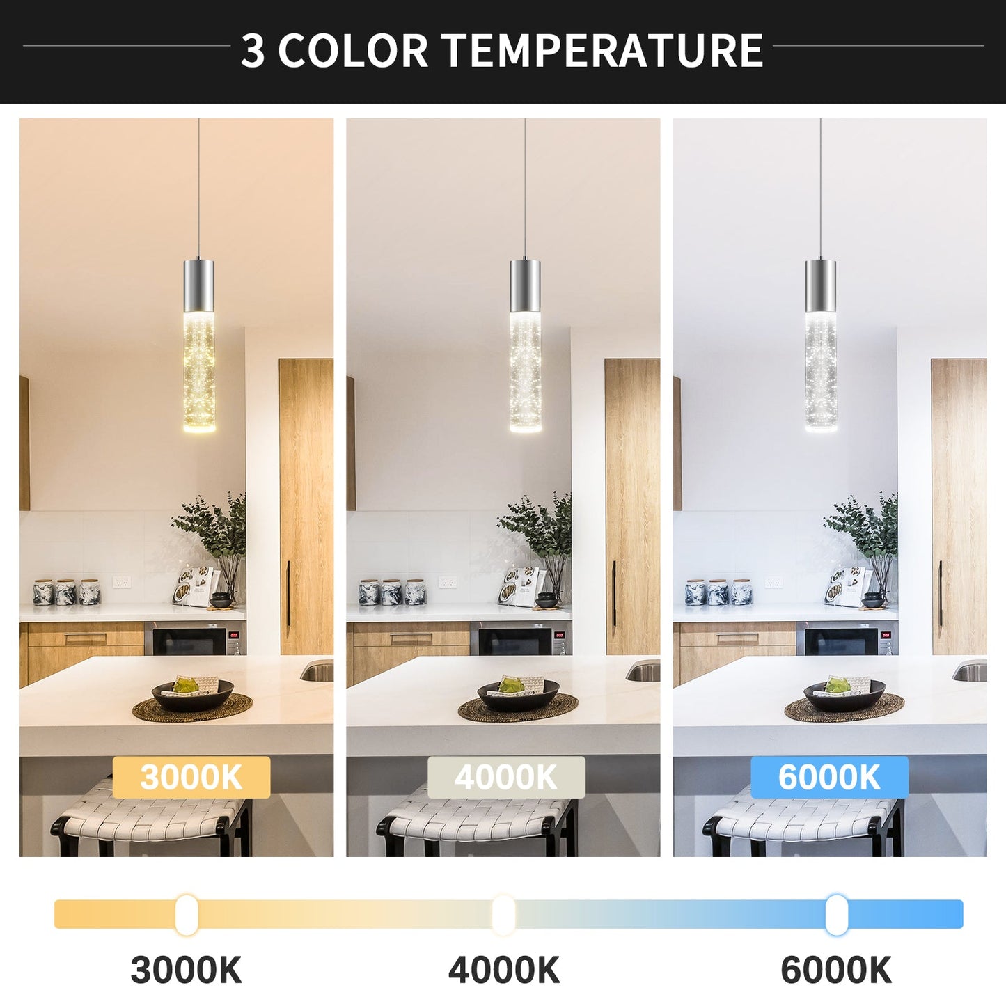 Modern Pendant Lights 3-Color Bubble Crystal Island Light 3-Pack - okeli lights