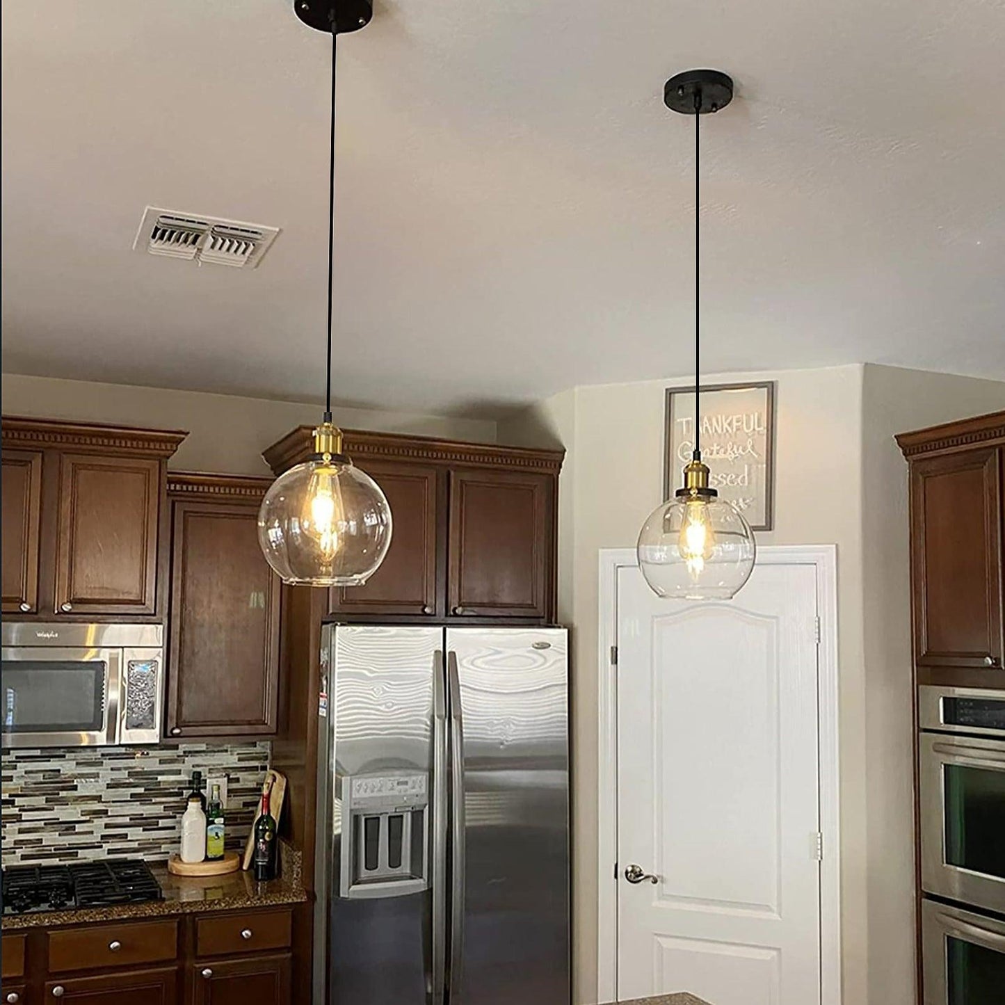 Glass Pendant Light Modern Hanging Single Dome Island Light 1-3-Pack - okeli lights