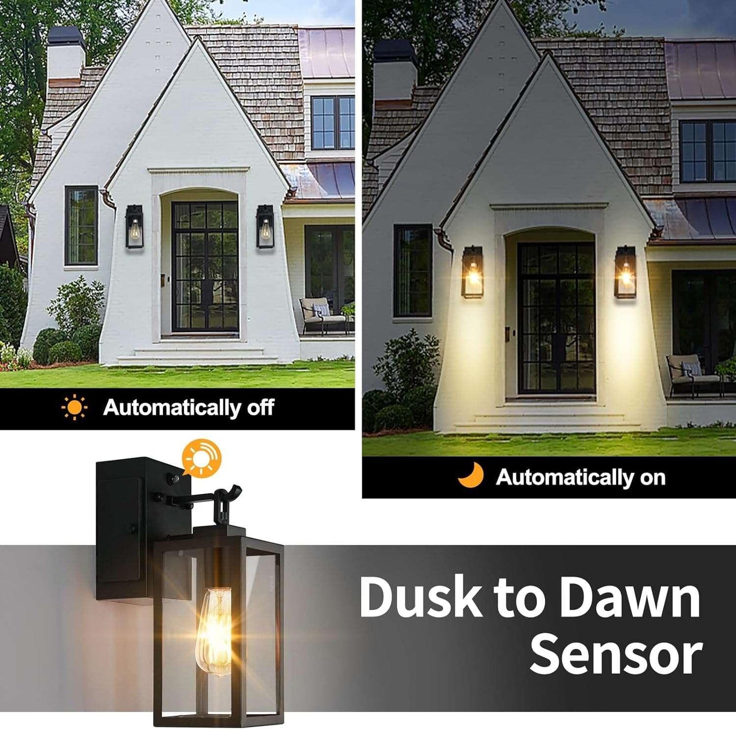Outdoor Wall Lights Dusk to Dawn Waterproof Anti-Rust with GFCI Outlet - okeli lights