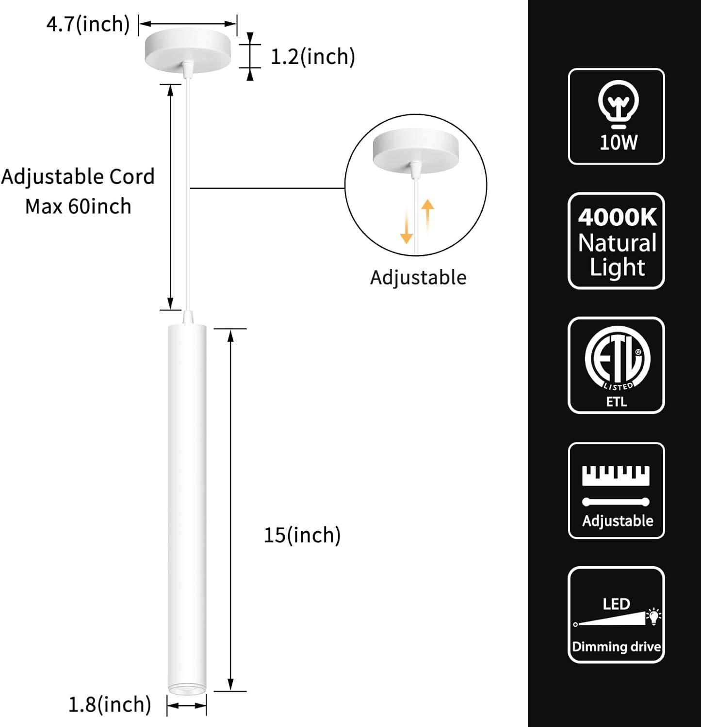 OKELI Modern White LED Minimalist Pendant Lights Ceiling Fixture 3-pack - okeli lights