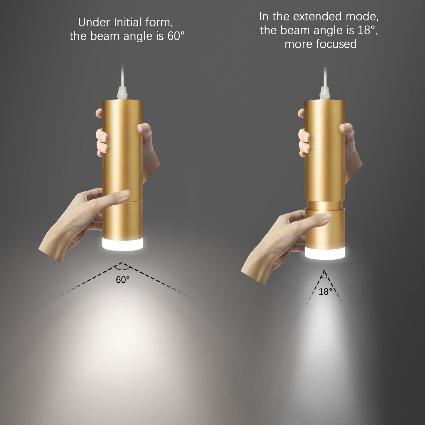 OKELI Modern Gold LED Mini Kitchen Island Focus Pendant Lighting 3-Pack - okeli lights