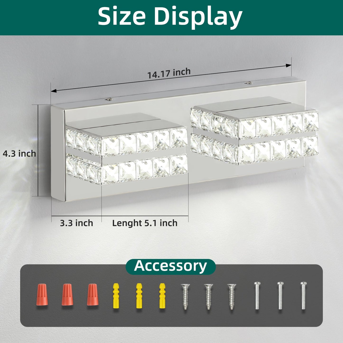 Crystal Bathroom Lighting Fixtures Over Mirror 2Light Chrome Modern Vanity Wall Light - okeli lights