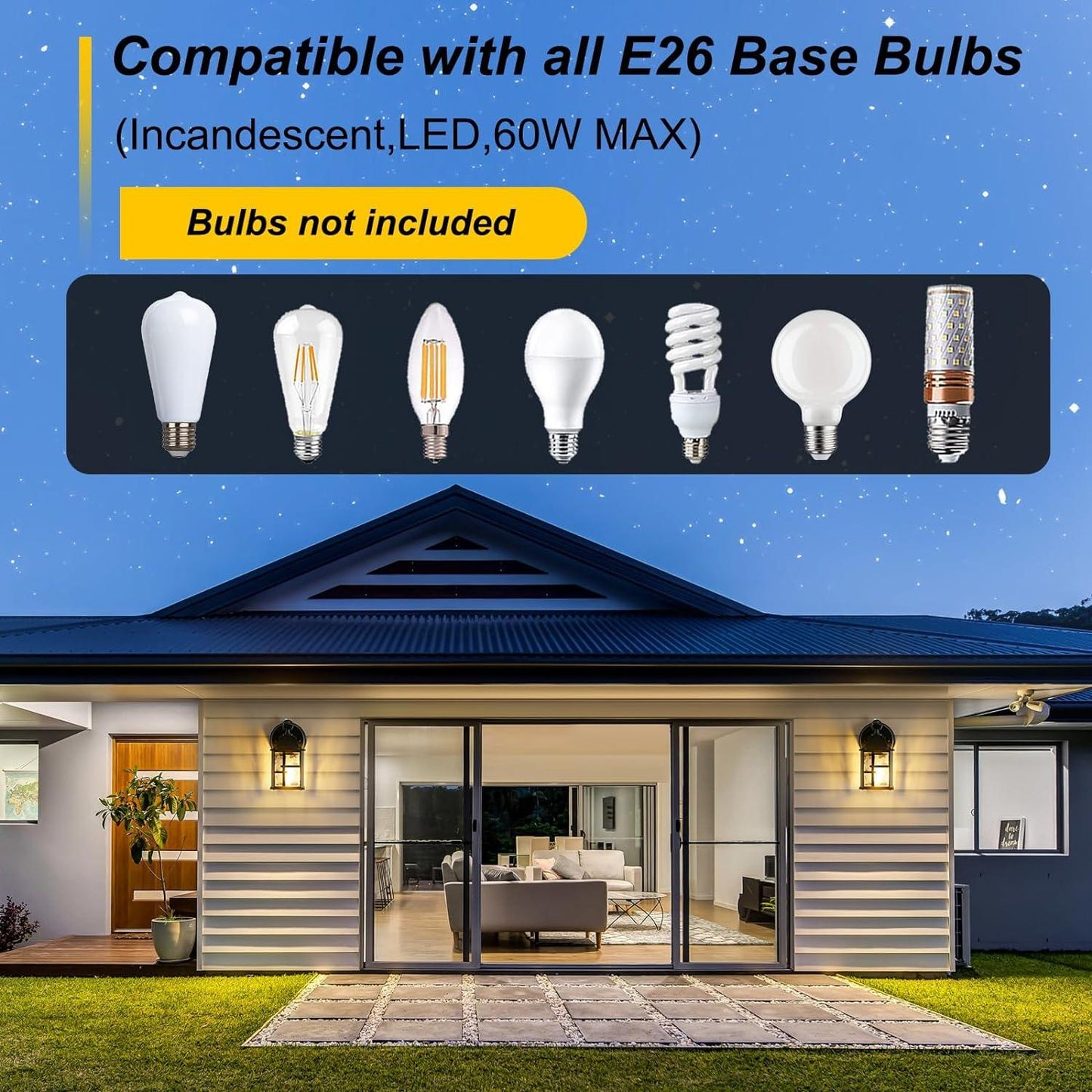 Outdoor Wall Lights 1-2-3Pack Dusk to Dawn Porch Fixtures Wall Mounted - okeli lights