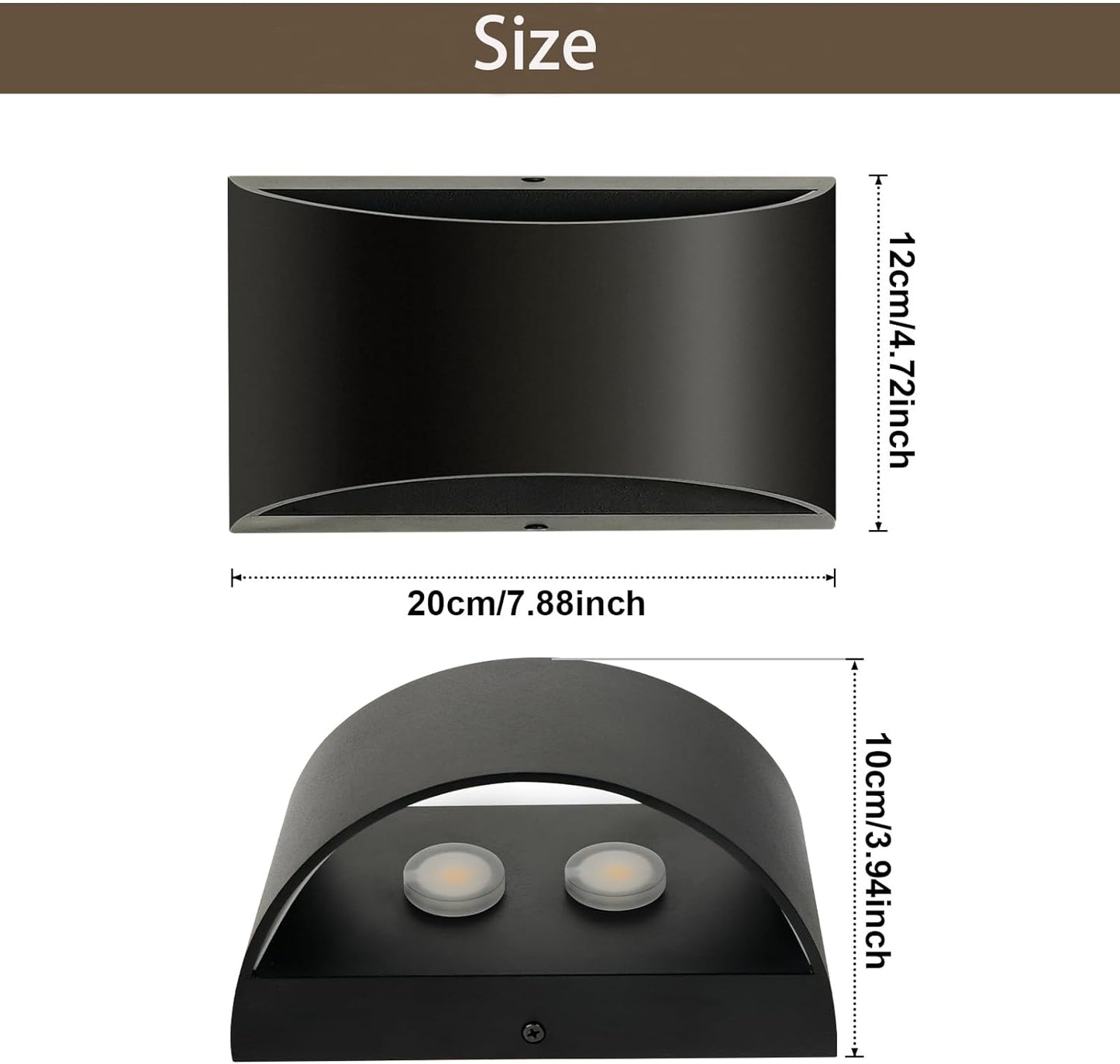 OKELI Modern Black LED Wall Sconces, 1 Pack Up and Down Indoor Wall Lights, Hardwired Sconces - okeli lights