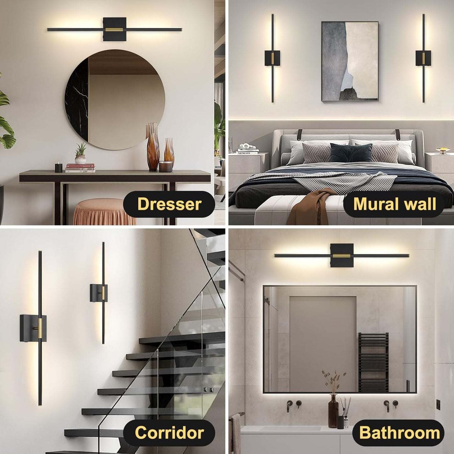 Battery Operated Wall Sconces 2-Pack 350° Rotate LED Wireless Rechargeable with Remote Control - okeli lights
