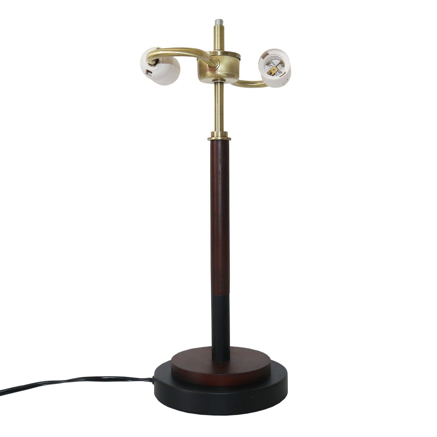 Black Umbrella Shaped Table Lamp Walnut Finish Bronze 110V - okeli lights