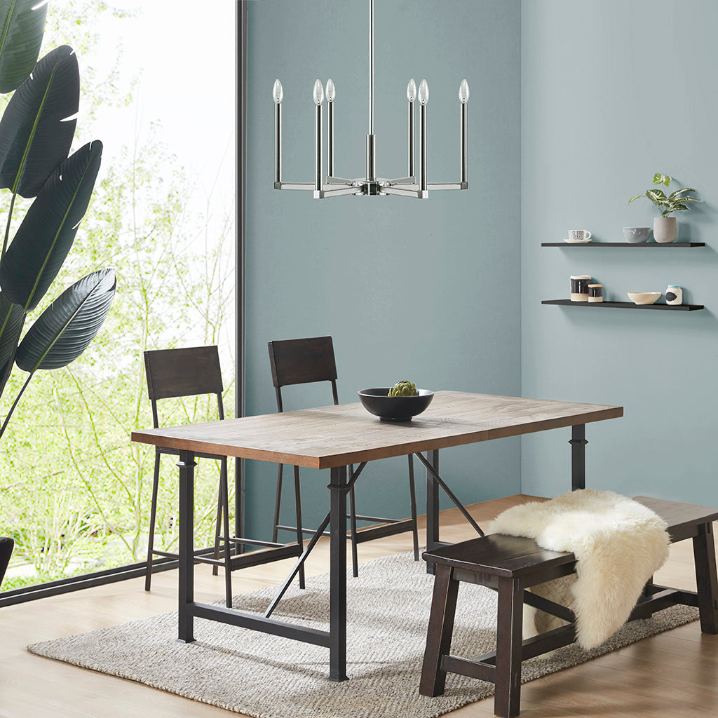 6-Light Contemporary Classic Candelabra Styled Chandelier - okeli lights