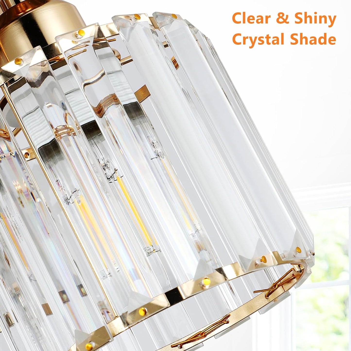 Semi Flush Mount Ceiling Light 3-Light Crystal Close to Ceiling Light Fixtures Golden - okeli lights