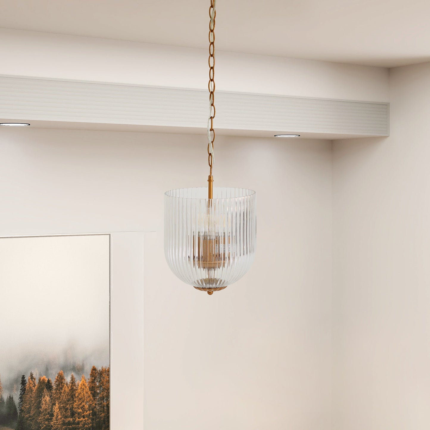 Pendant Lamp Coarse Gold Clear Glass Chic Interior Lighting - okeli lights