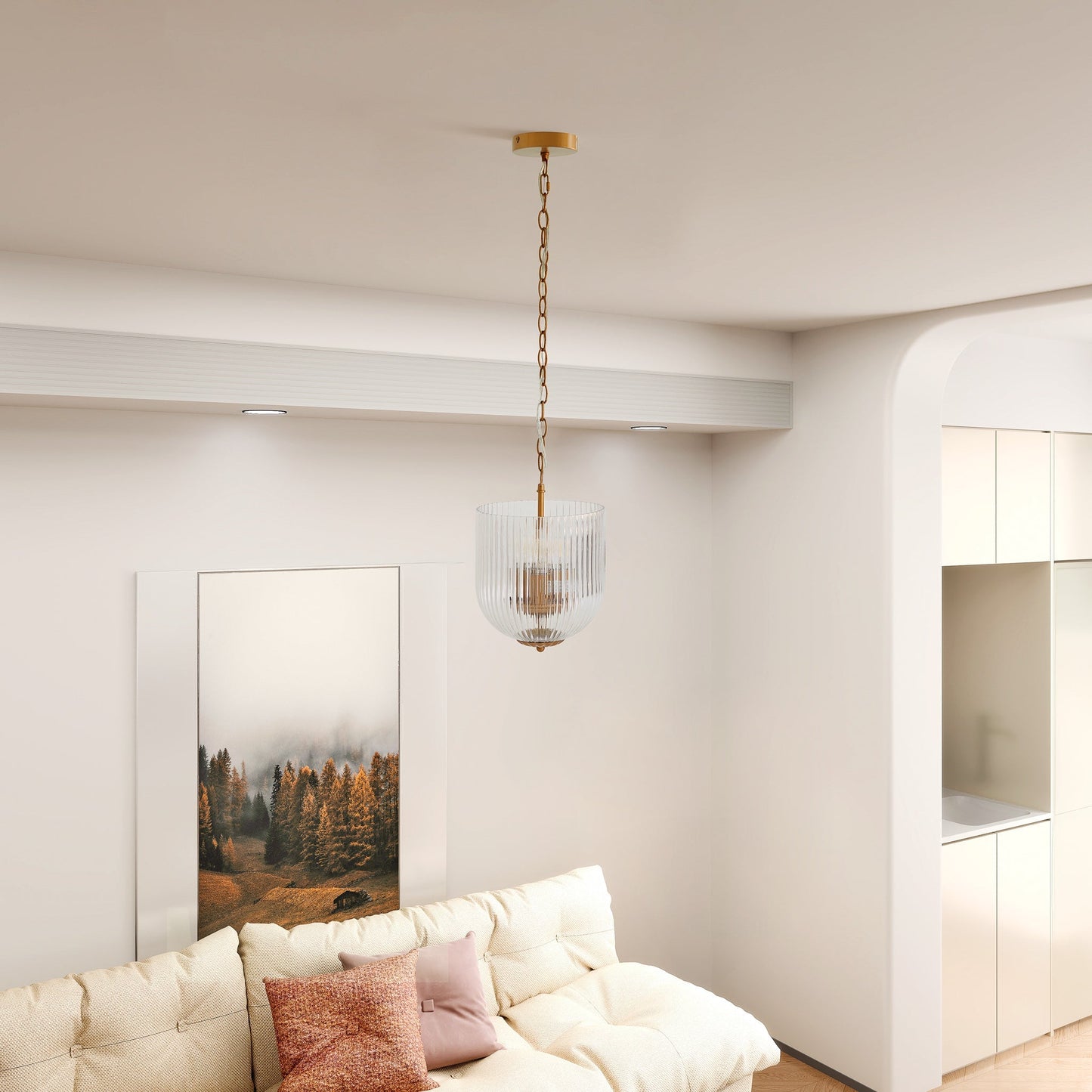 Pendant Lamp Coarse Gold Clear Glass Chic Interior Lighting - okeli lights