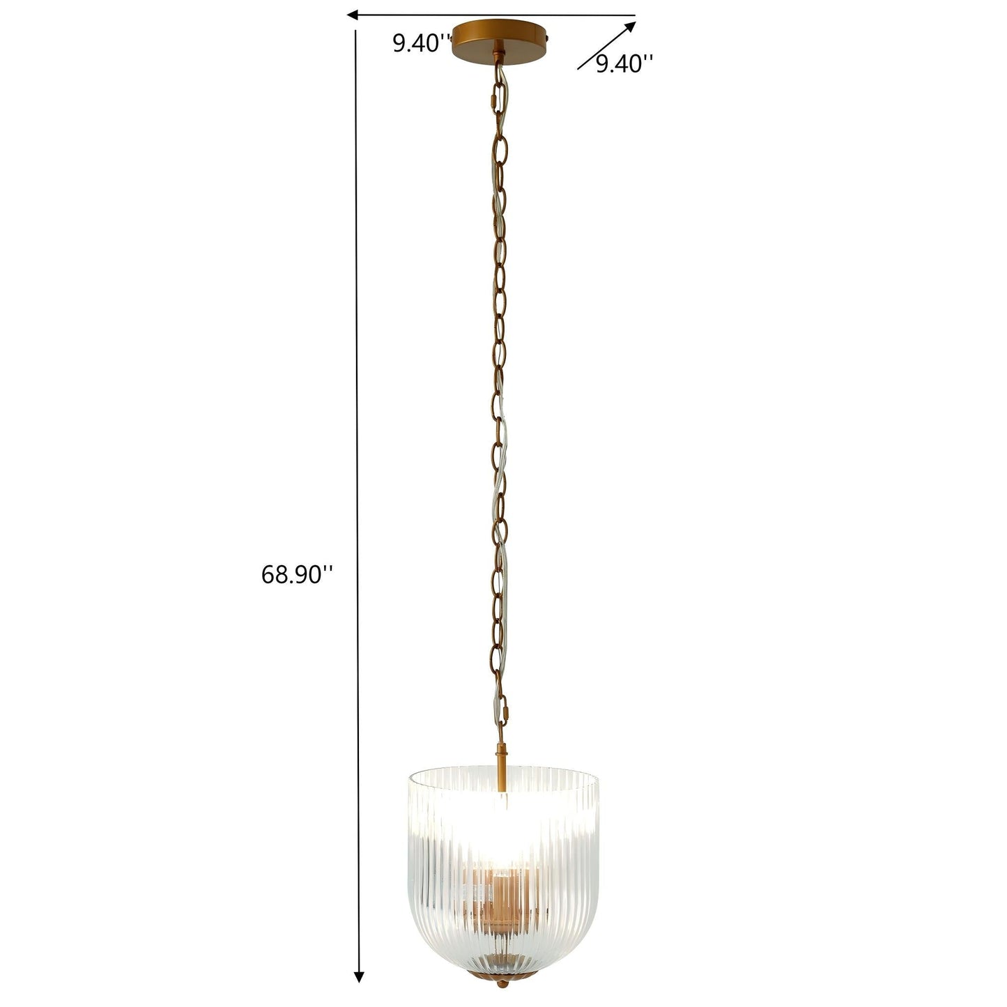 Pendant Lamp Coarse Gold Clear Glass Chic Interior Lighting - okeli lights