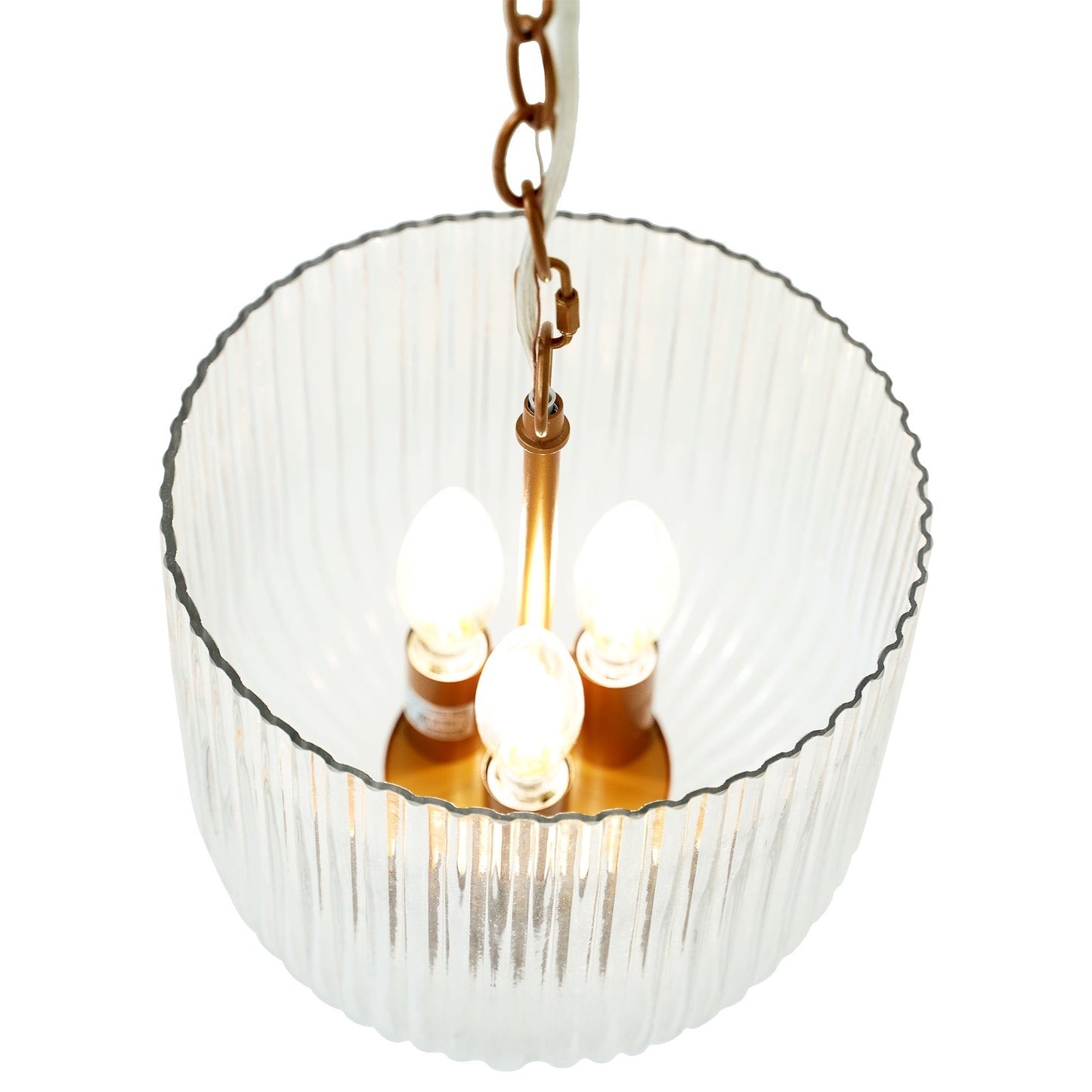 Pendant Lamp Coarse Gold Clear Glass Chic Interior Lighting - okeli lights