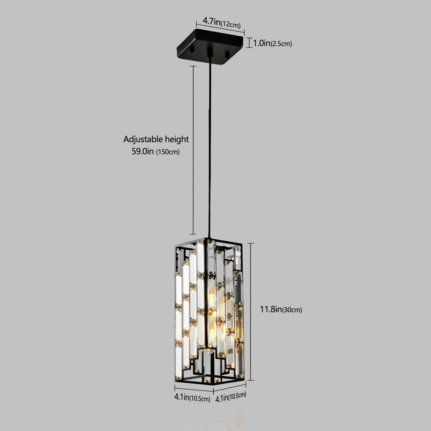 Modern Classic Crystal Pendant Light 3Pack Adjustable Hanging Ceiling Lamp with Crystal Prism Design - okeli lights