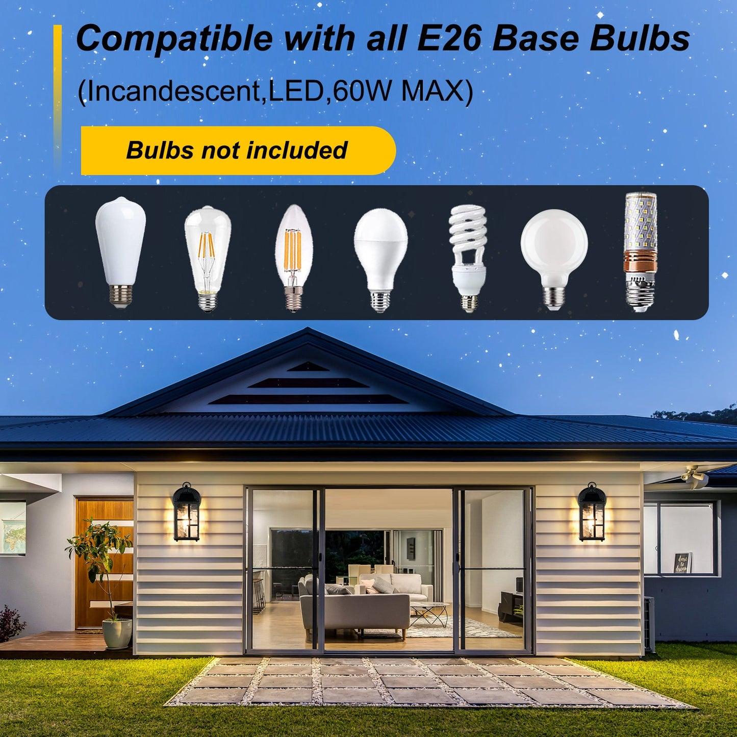 Dusk to Dawn Outdoor Wall Lights Exterior Waterproof Lantern with Water Ripple Glass Shade 2-pack - okeli lights