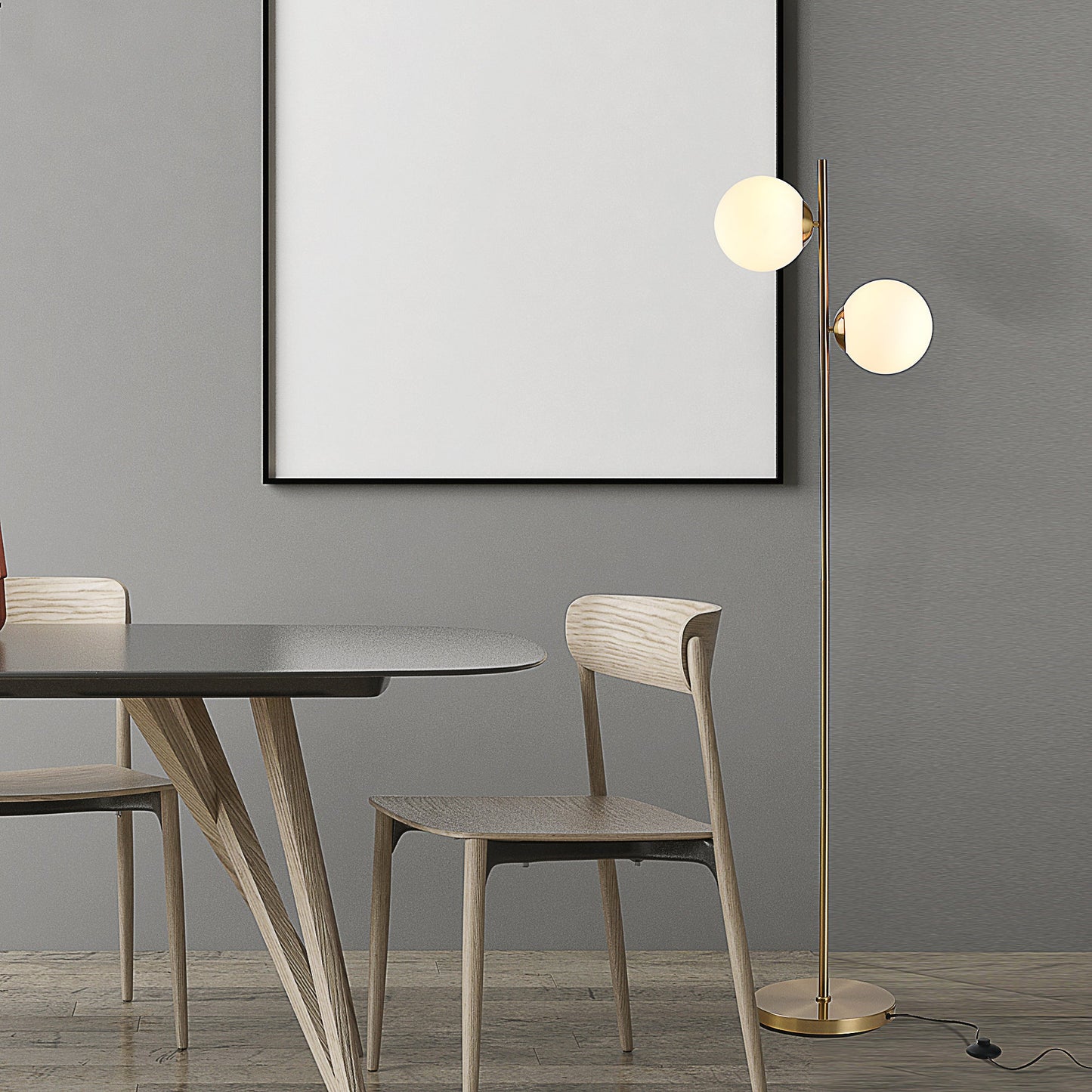 Floor Lamp Glass Light Shade Modern Classic Portable Decorative Lighting White - okeli lights