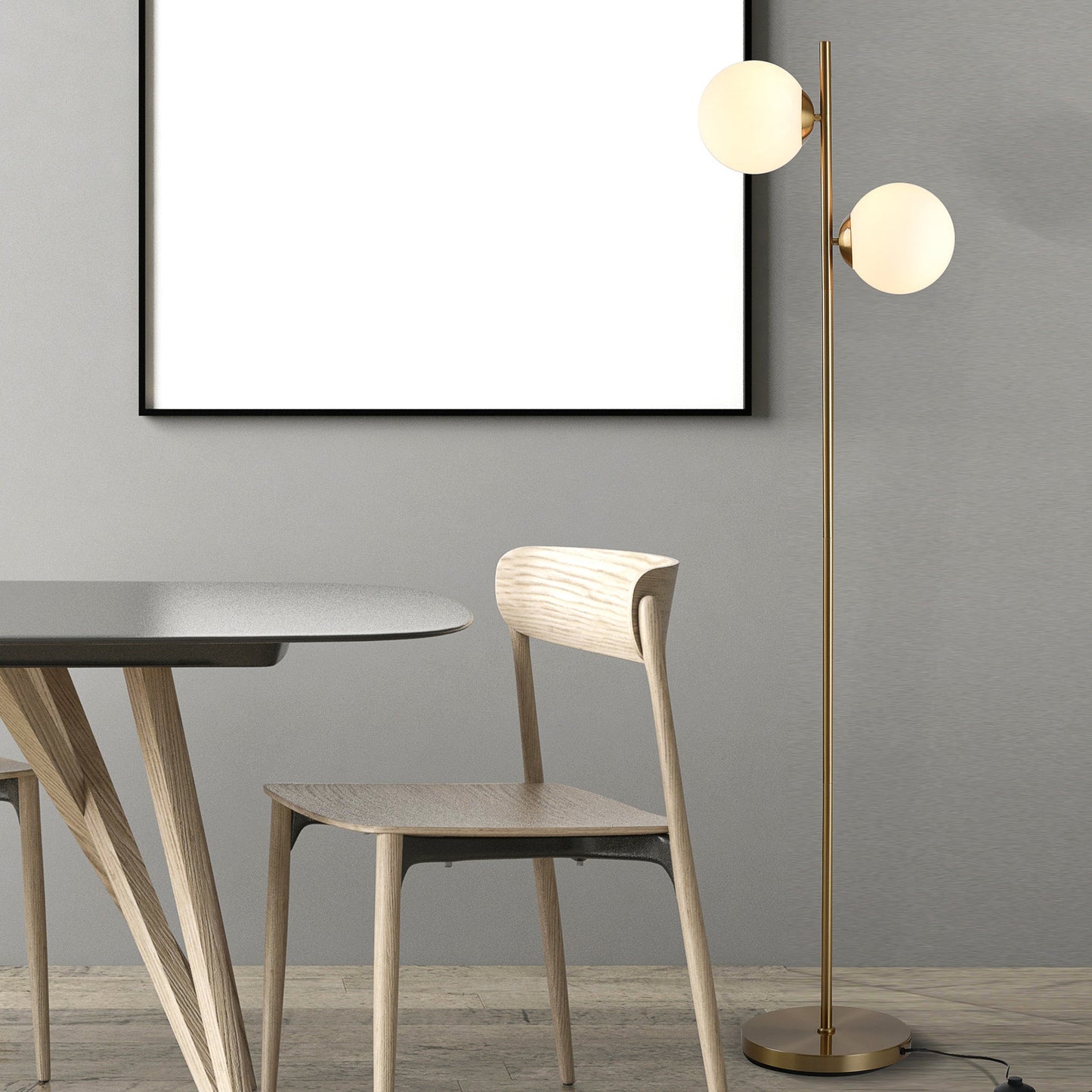 Floor Lamp Glass Light Shade Modern Classic Portable Decorative Lighting White - okeli lights