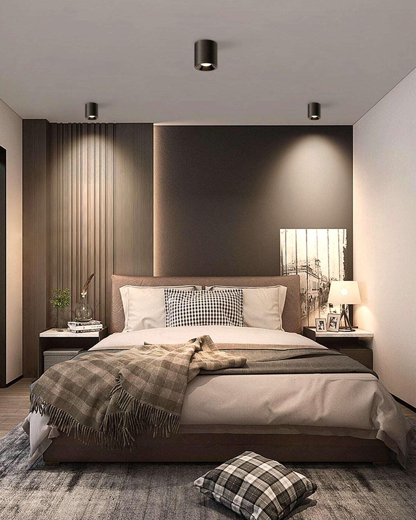 OKELI Flush Mount Modern LED Matte Black Cylinder Down Ceiling Light Fixtures 1-3-Pack - okeli lights