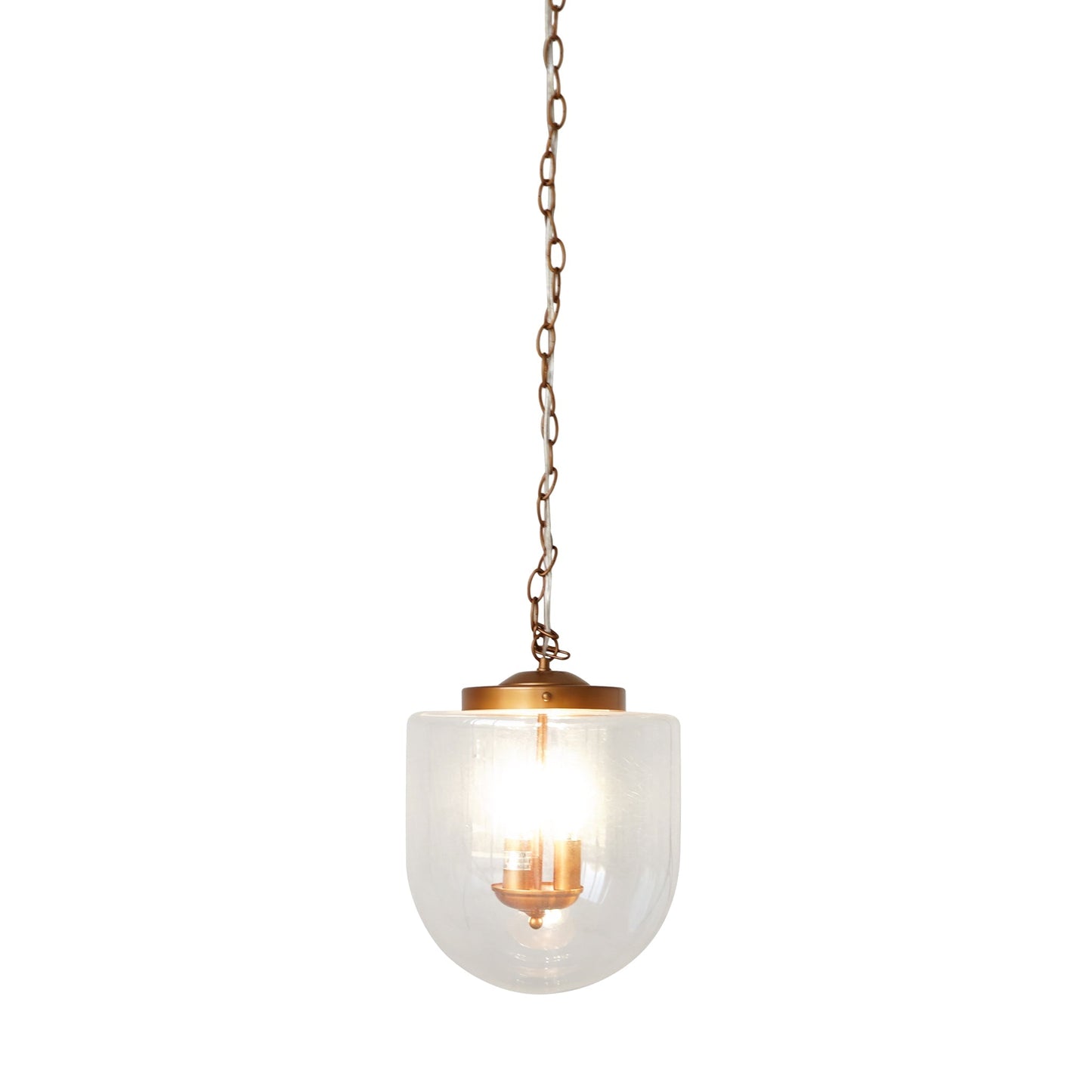 Globe Pendant Lamp Coarse Gold and Clear Glass - okeli lights