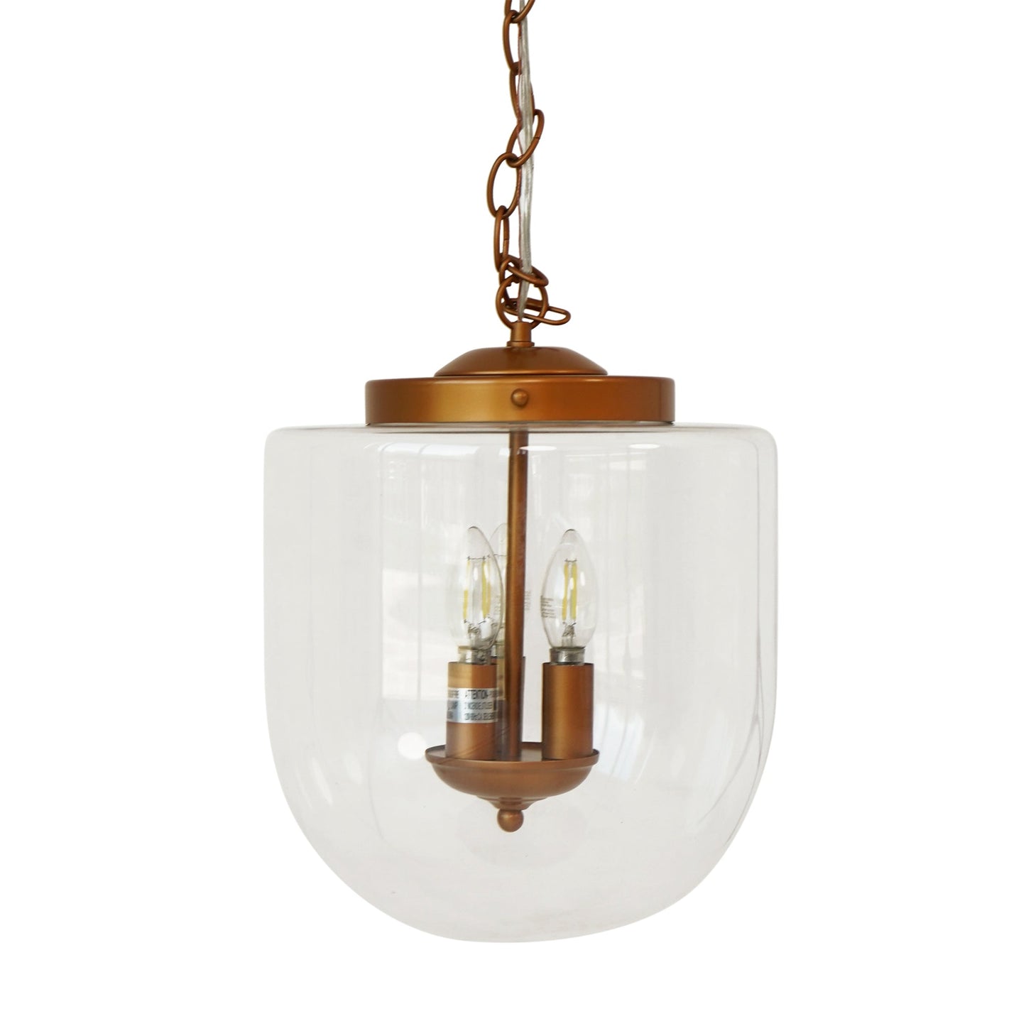 Globe Pendant Lamp Coarse Gold and Clear Glass - okeli lights