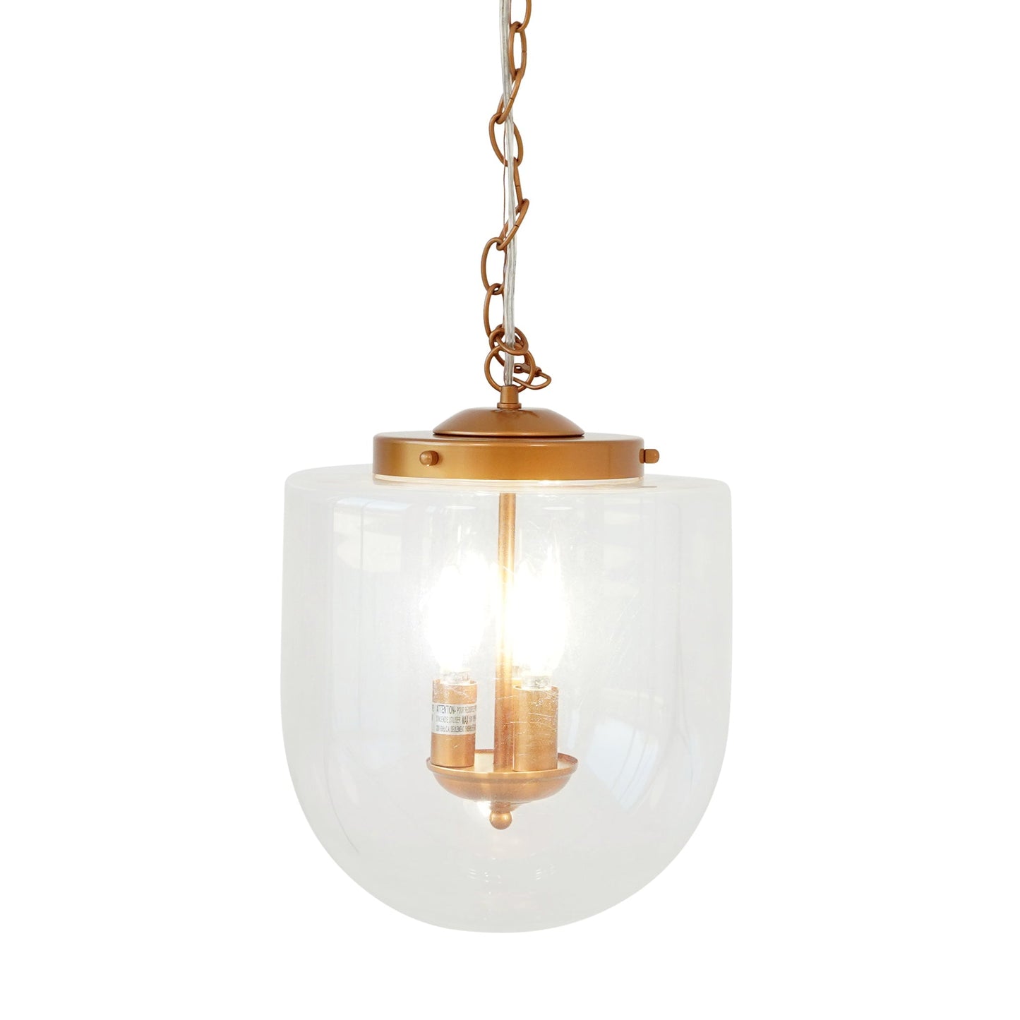 Globe Pendant Lamp Coarse Gold and Clear Glass - okeli lights