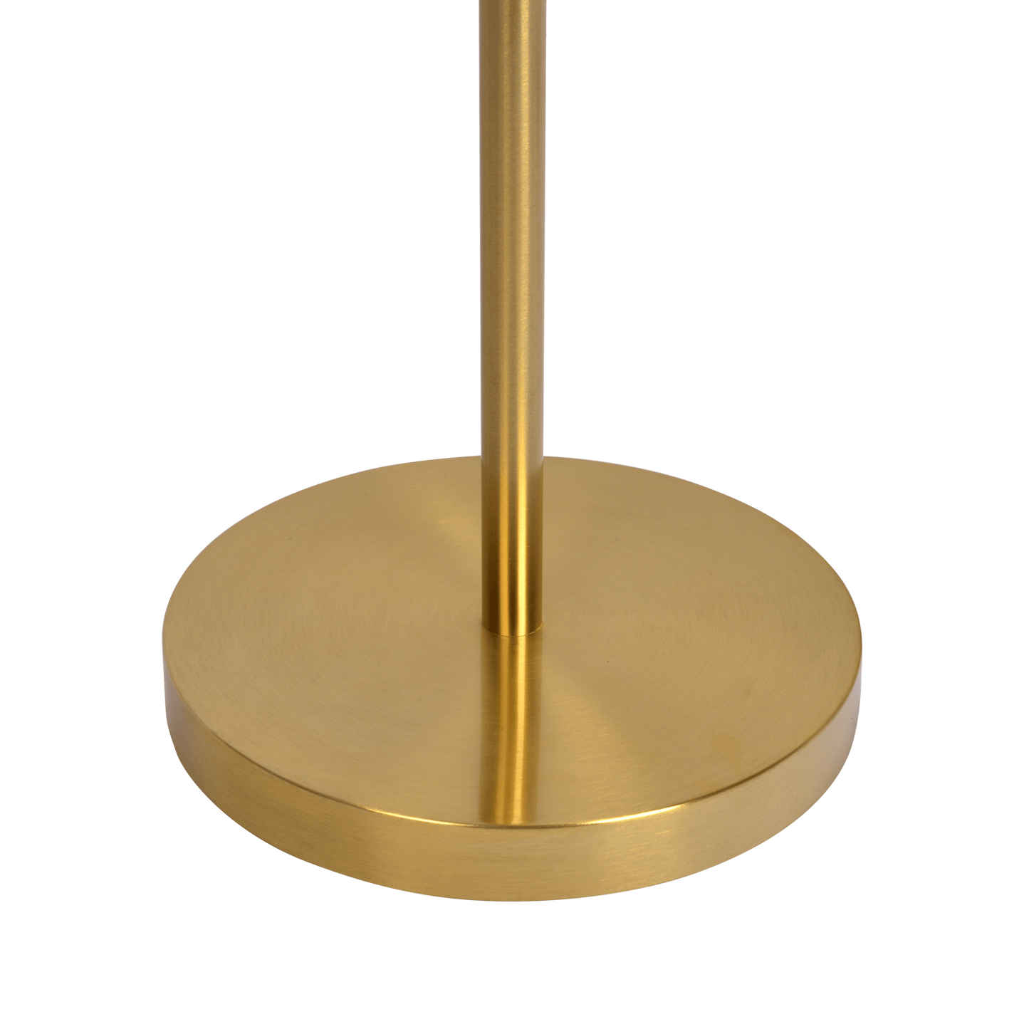 Gold Brush Floor Lamp Opal Glass Shades and Round Metal Base - okeli lights