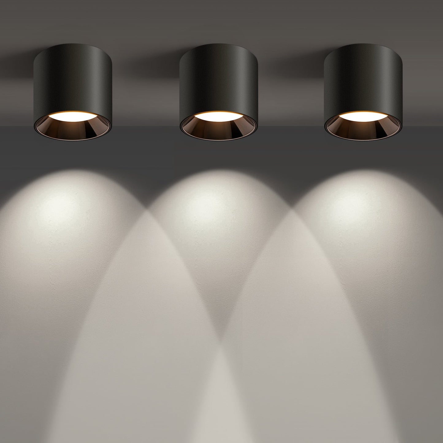 OKELI Flush Mount Modern LED Matte Black Cylinder Down Ceiling Light Fixtures 1-3-Pack - okeli lights