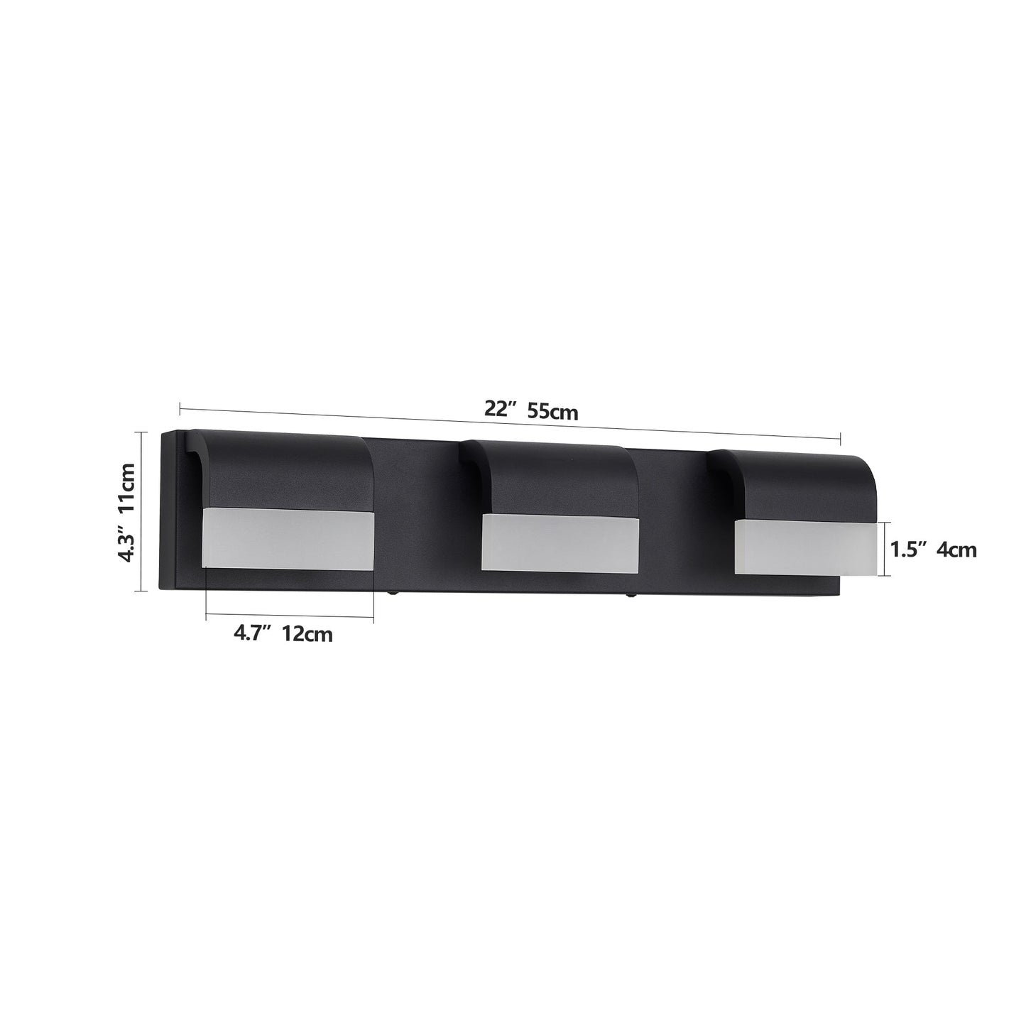 LED Contemporary Vanity Lights Fixture Bathroom Wall Light Over Mirror Matt Black 3-4-5-6Lights Dimmable - okeli lights