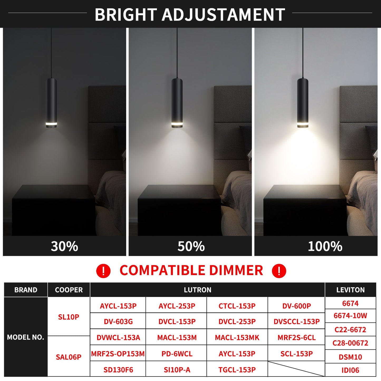 LED Fixtures 3-Color Pendant Light for Kitchen Island Dining Room Lighting 1-3-pack - okeli lights