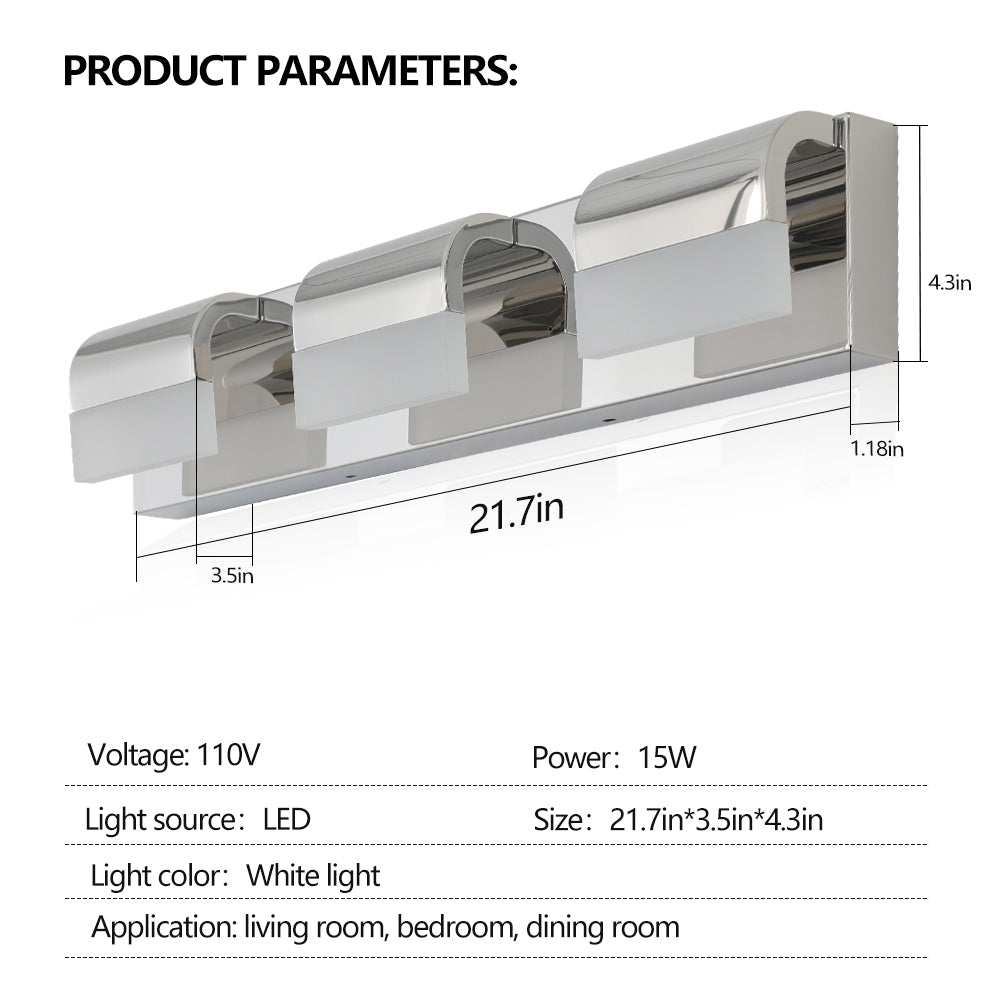 Bathroom Vanity Lighting 3-4-5-6-Light LED Over Mirror Bath Wall Lighting - okeli lights