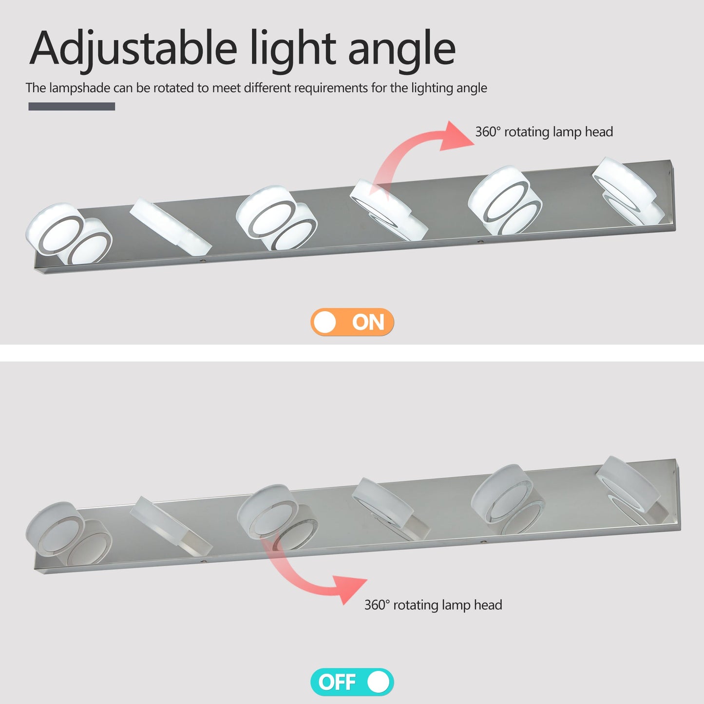 Modern 7-6-5-4-Light LED Vanity Lights Sleek Chrome Bathroom Wall Light Fixture for Mirror and Bathroom Decor - okeli lights