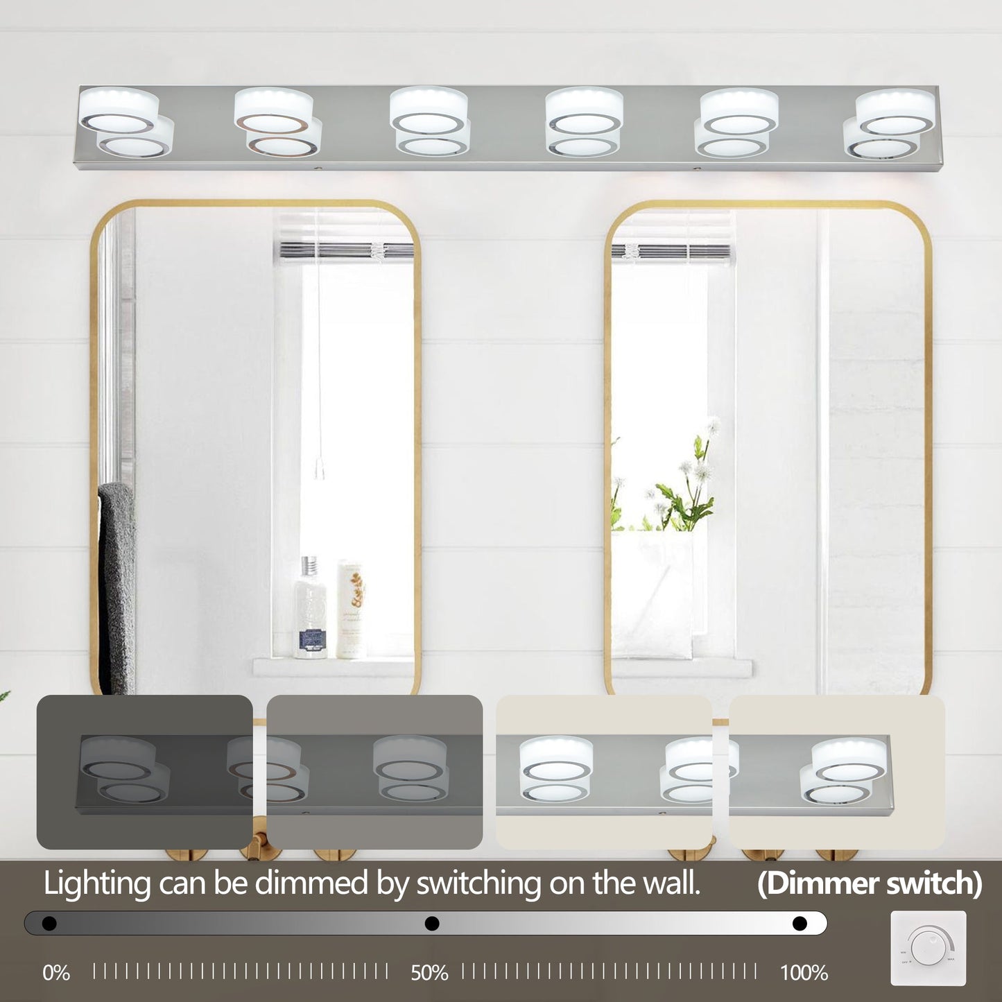 Modern 7-6-5-4-Light LED Vanity Lights Sleek Chrome Bathroom Wall Light Fixture for Mirror and Bathroom Decor - okeli lights