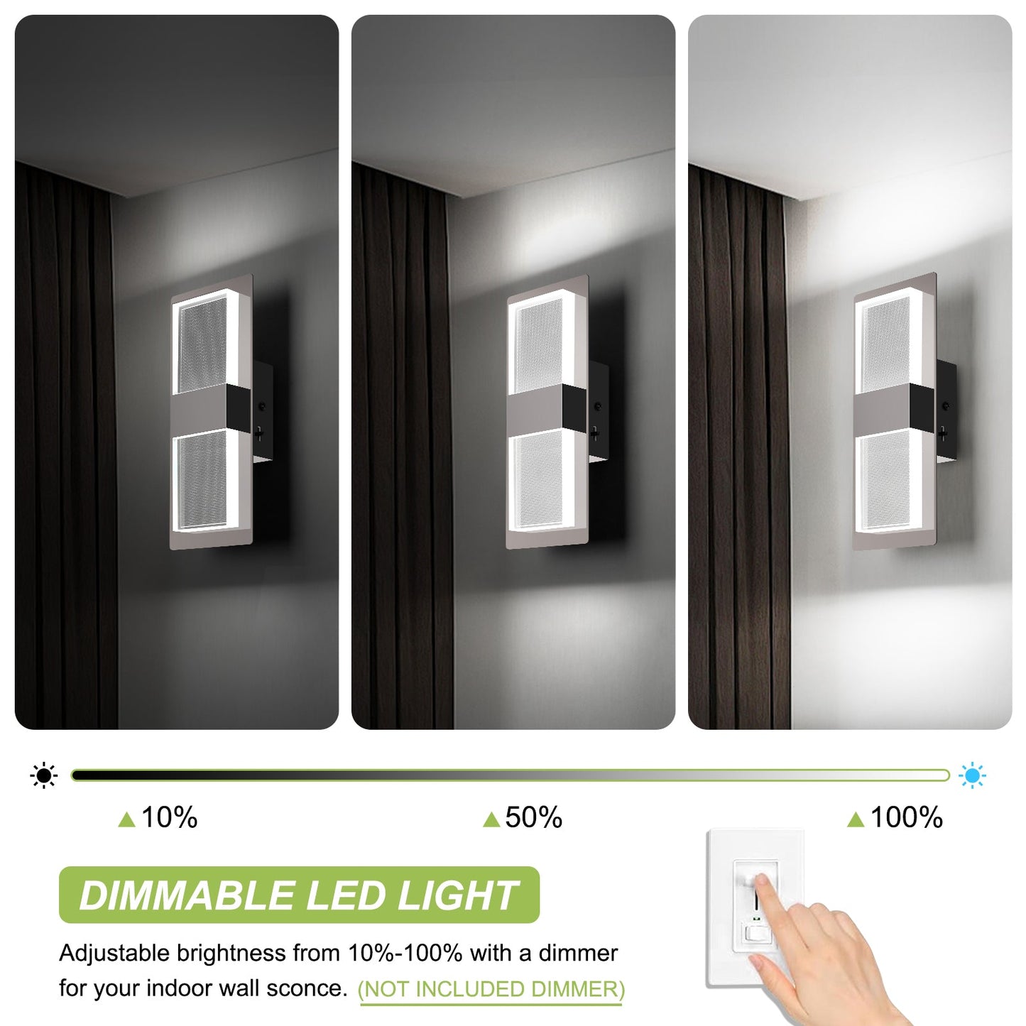 LED Wall Mounted Light Modern Indoor Dimmable Wall Light Fixture 2-pack - okeli lights
