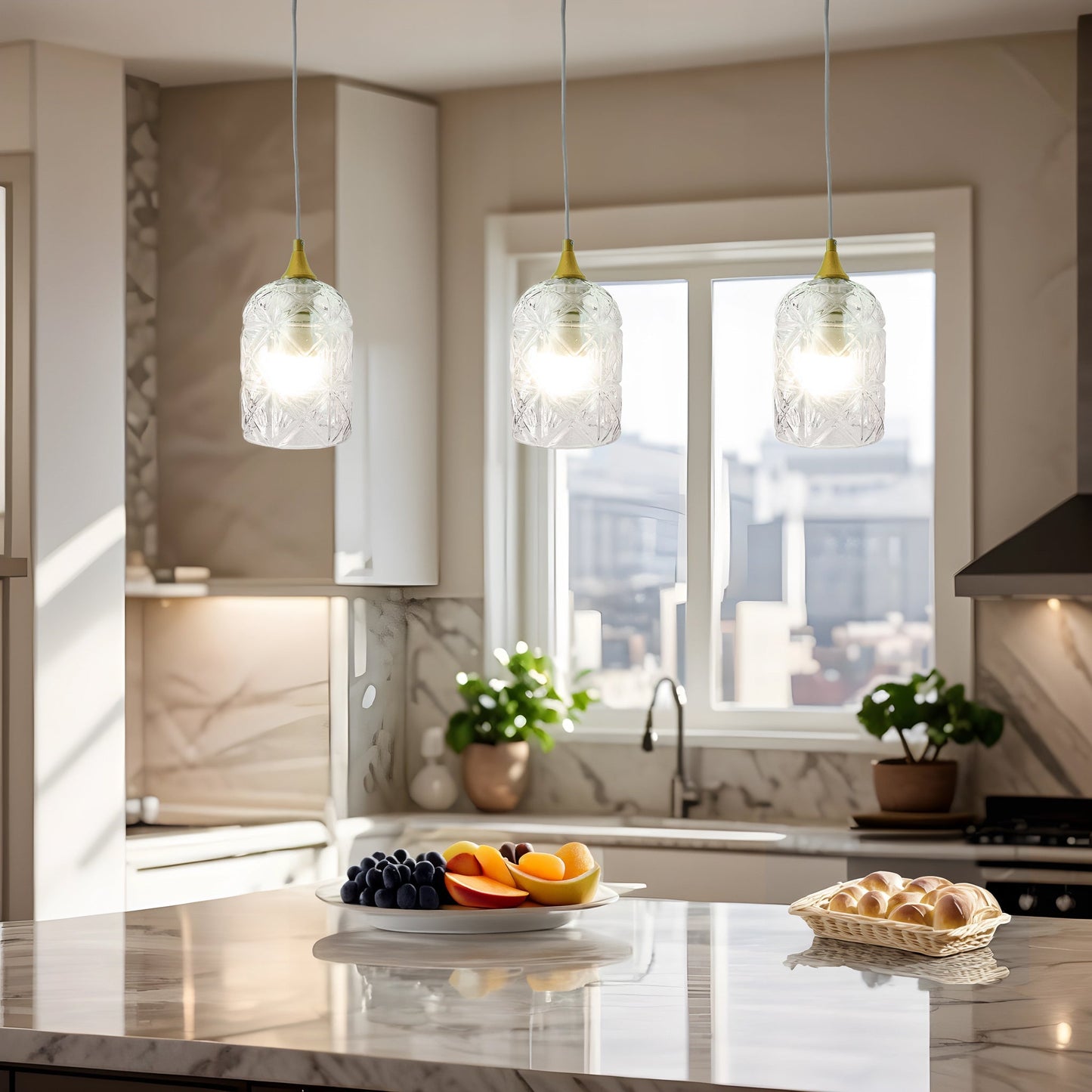 Mid-Century Modern Classic Design Pendant Lamp Gold and Clear - okeli lights