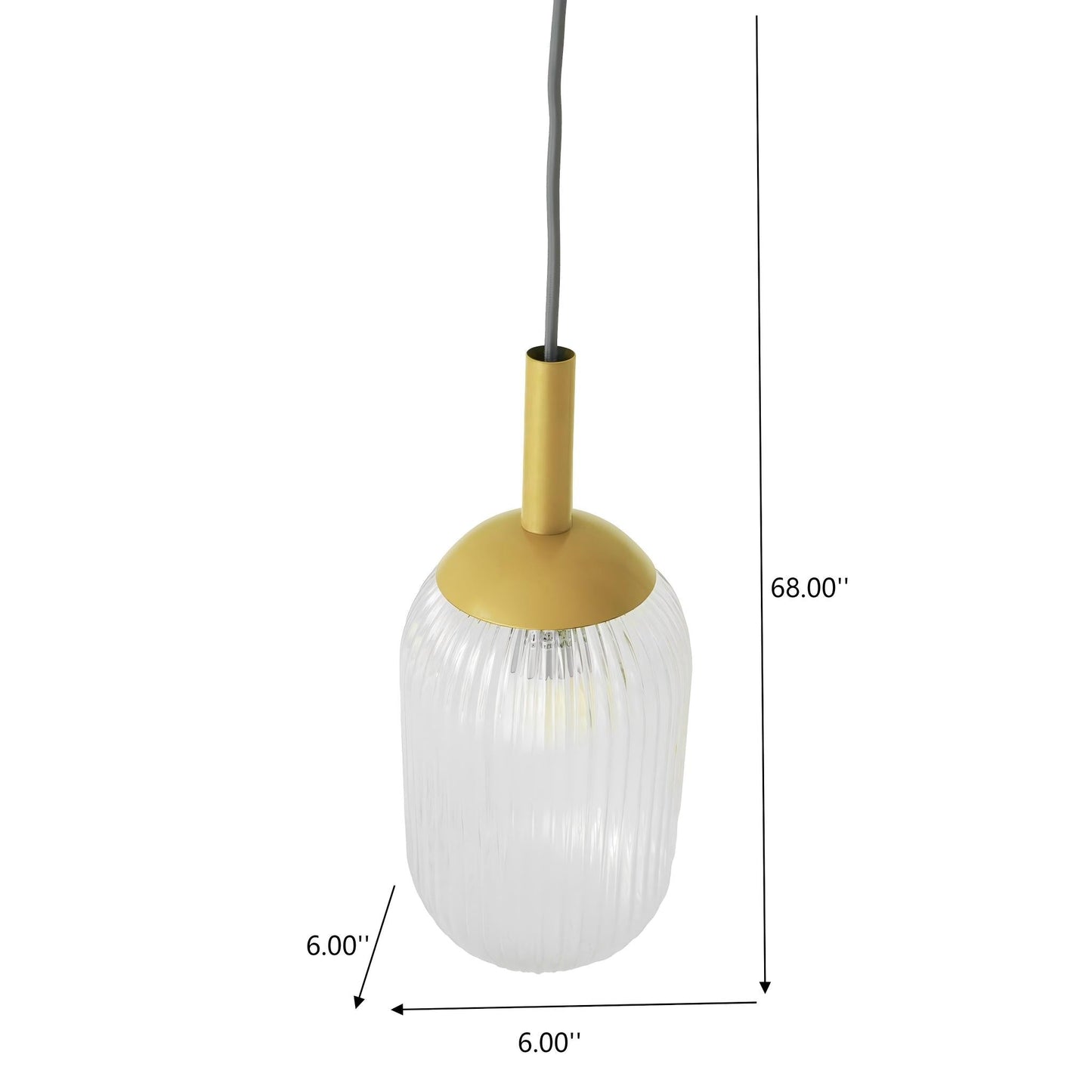 Mid-Century Modern Classic Pendant Lamp Gold and Clear Glass - okeli lights