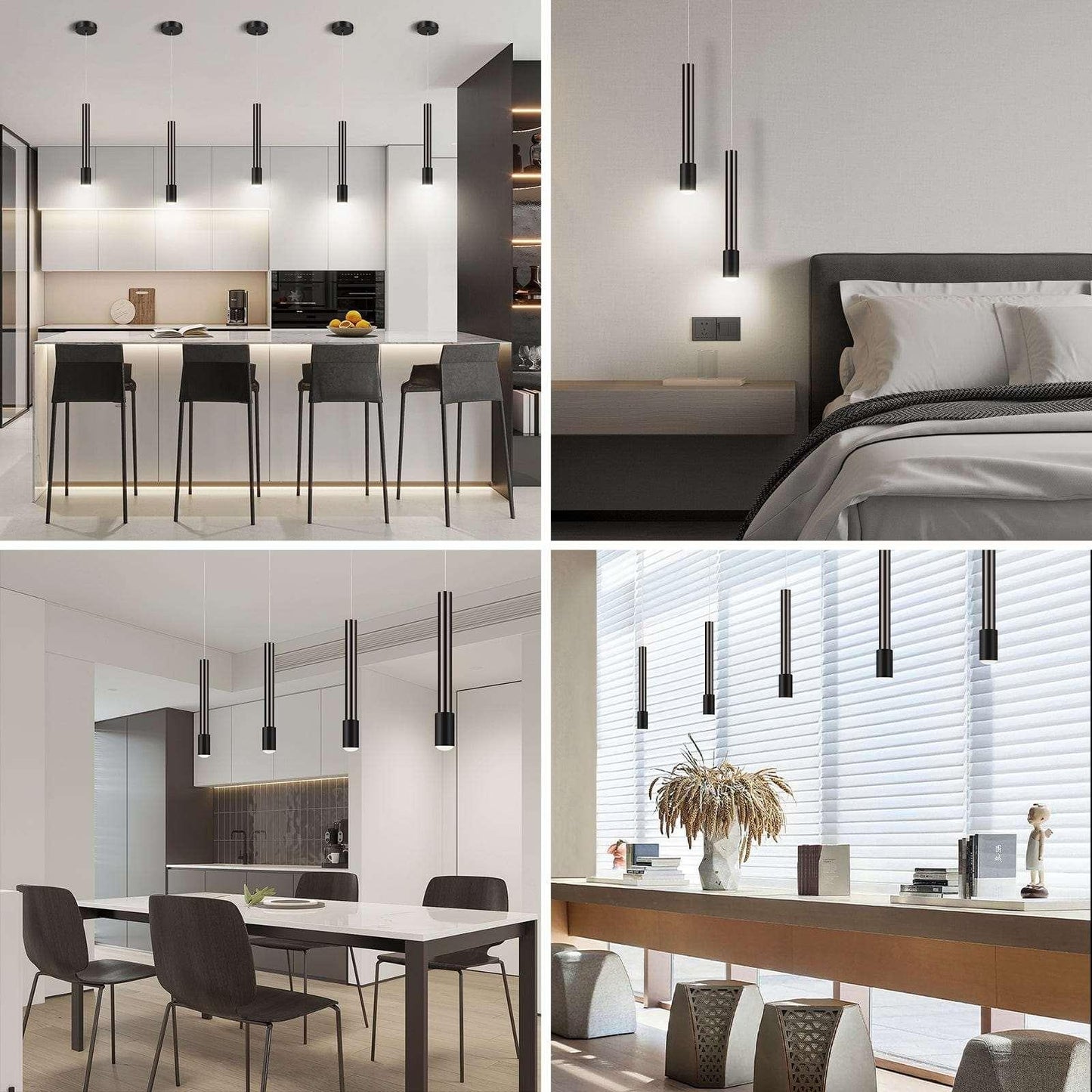 OKELI Mini Black Pendant Light Fixtures Modern Kitchen Island Led 4000K - okeli lights