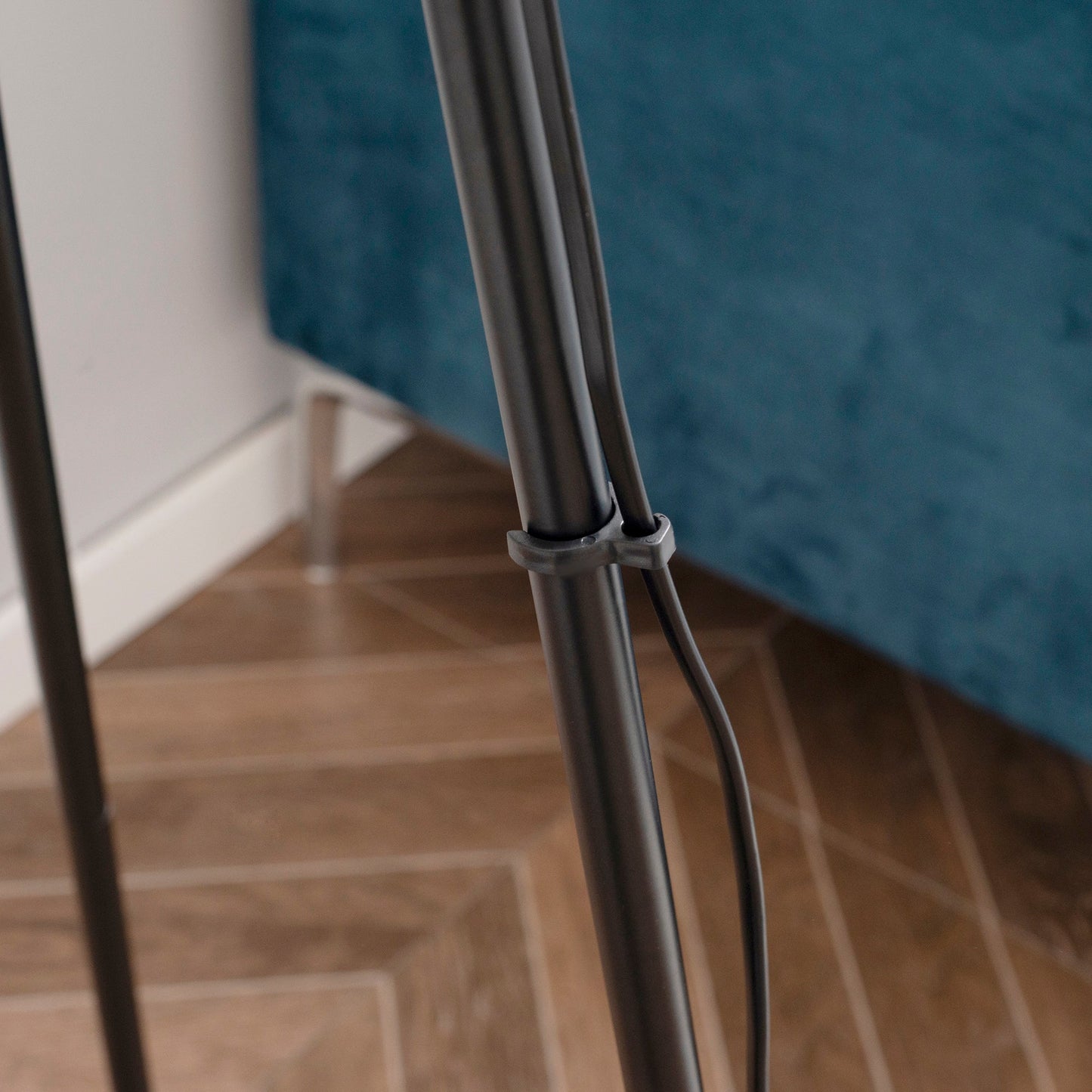 Modern Tripod Floor Lamp Free Standing Land Lamp Steel Frame Footswitch Fabric Lampshade and E26 Base - okeli lights