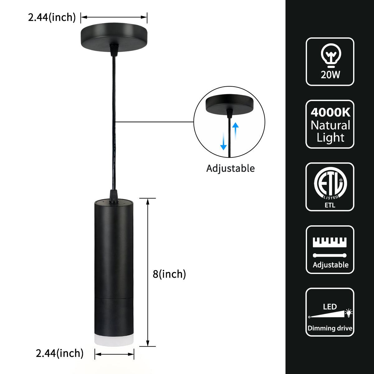 OKELI Black Pendant Lights Kitchen Island,Modern Unique Adjustable Focus, 1 Pack - okeli lights