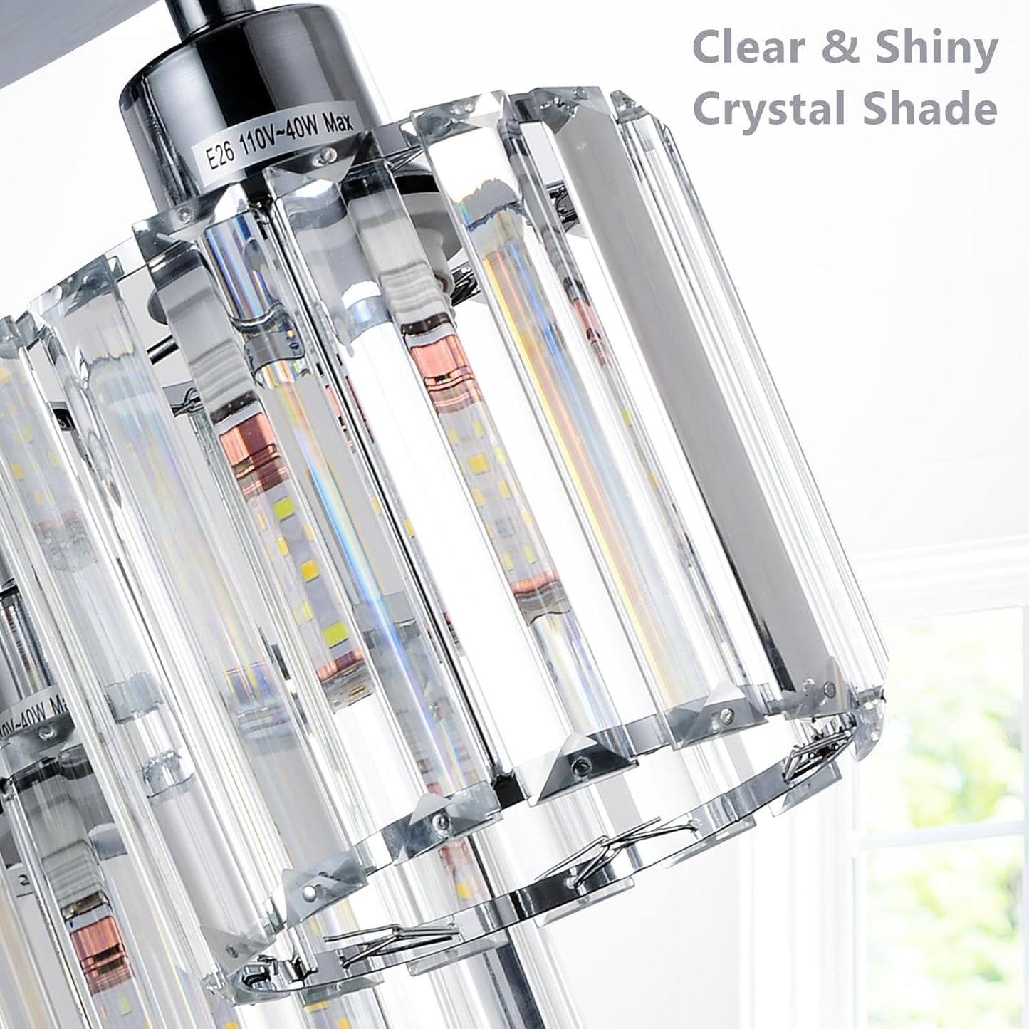 3-Light Kitchen Mount Hallway Light Fixtures Semi Flush Mount Ceiling with Clear Crystal Shades - okeli lights