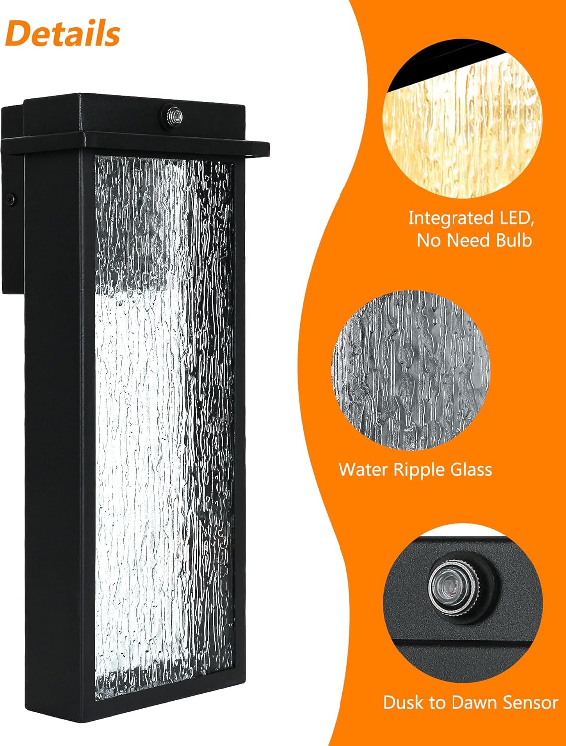 Outdoor Light Fixture Wall Light, Dusk to Dawn Outdoor Lighting Anti-Rust Wall Lantern Outside Wall Sconce - okeli lights