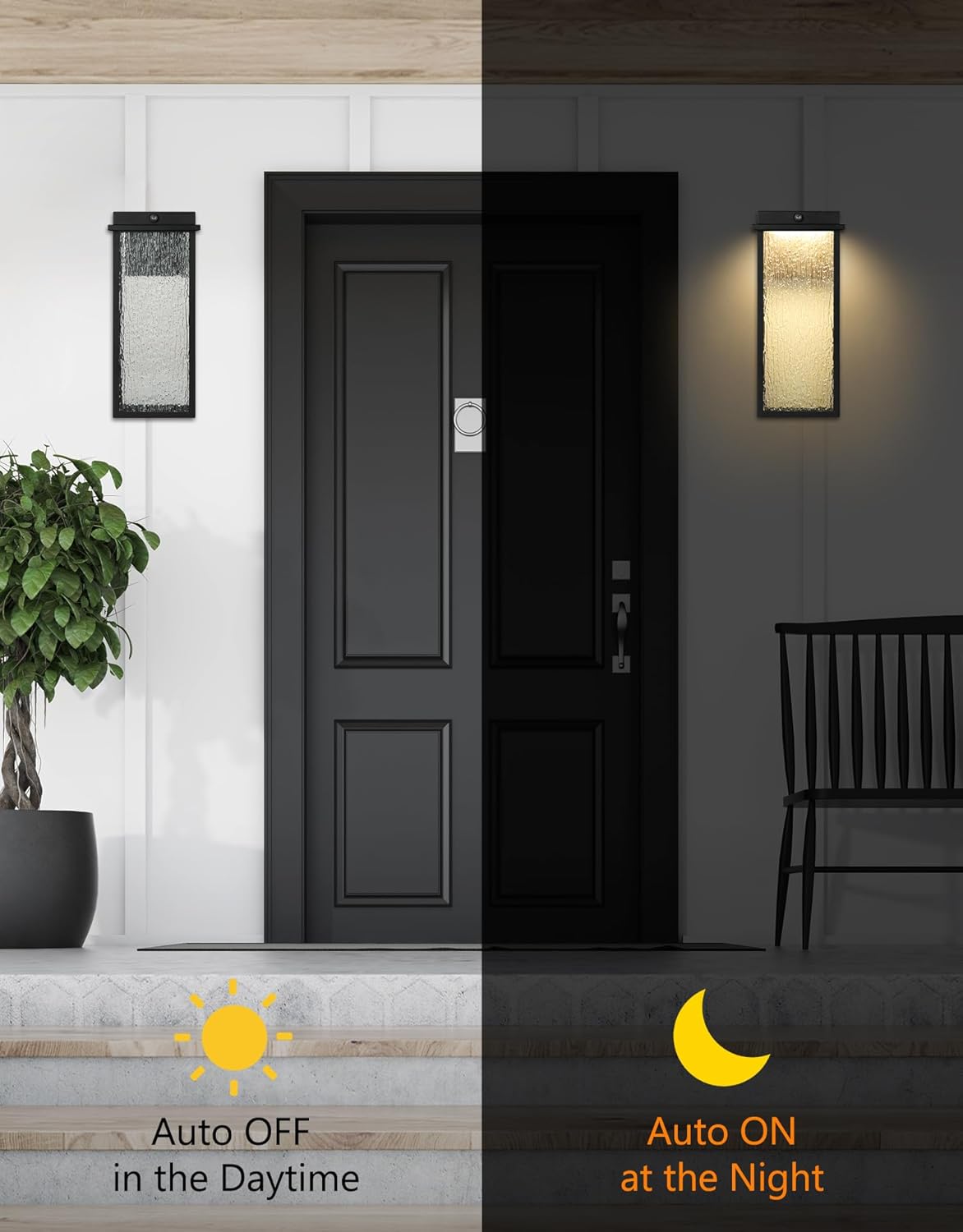 Outdoor Light Fixture Wall Light, Dusk to Dawn Outdoor Lighting Anti-Rust Wall Lantern Outside Wall Sconce - okeli lights