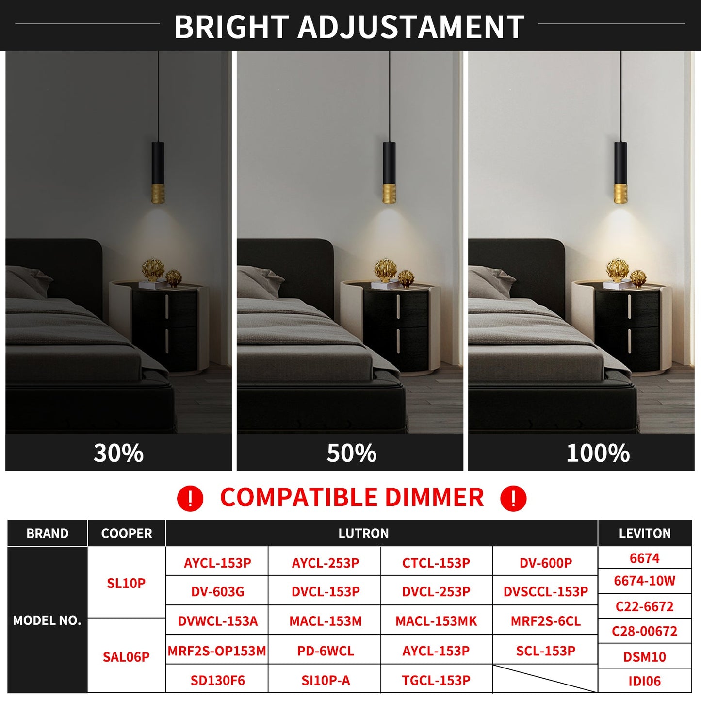 LED Pendant Light Black and Glod Fixtures for Kitchen Island and Bar 3-Color 2700K-6000K ETL - okeli lights