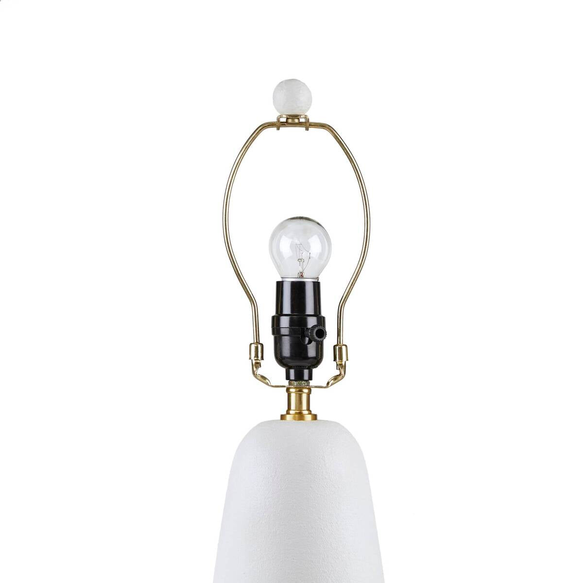 Textured Ceramic Table Lamp with Fluted Fabric Shade White - okeli lights