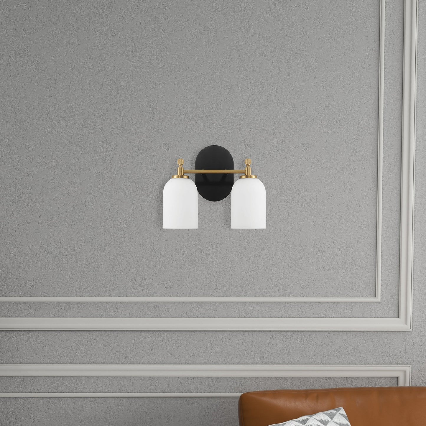 Traditional Style Vanity Over Bathroom Mirror Wall Sconce with White Frosted Glass 2-3-Lights - okeli lights