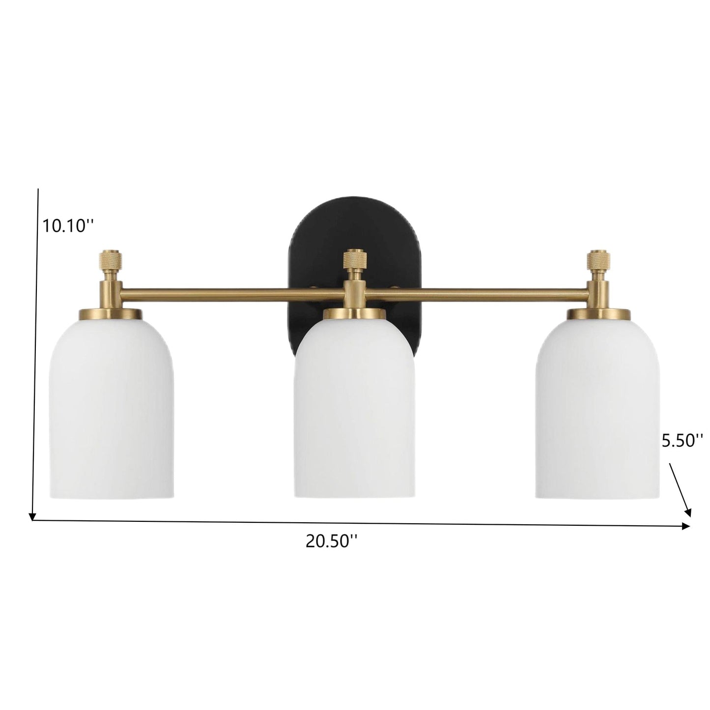 Traditional Style Vanity Over Bathroom Mirror Wall Sconce with White Frosted Glass 2-3-Lights - okeli lights