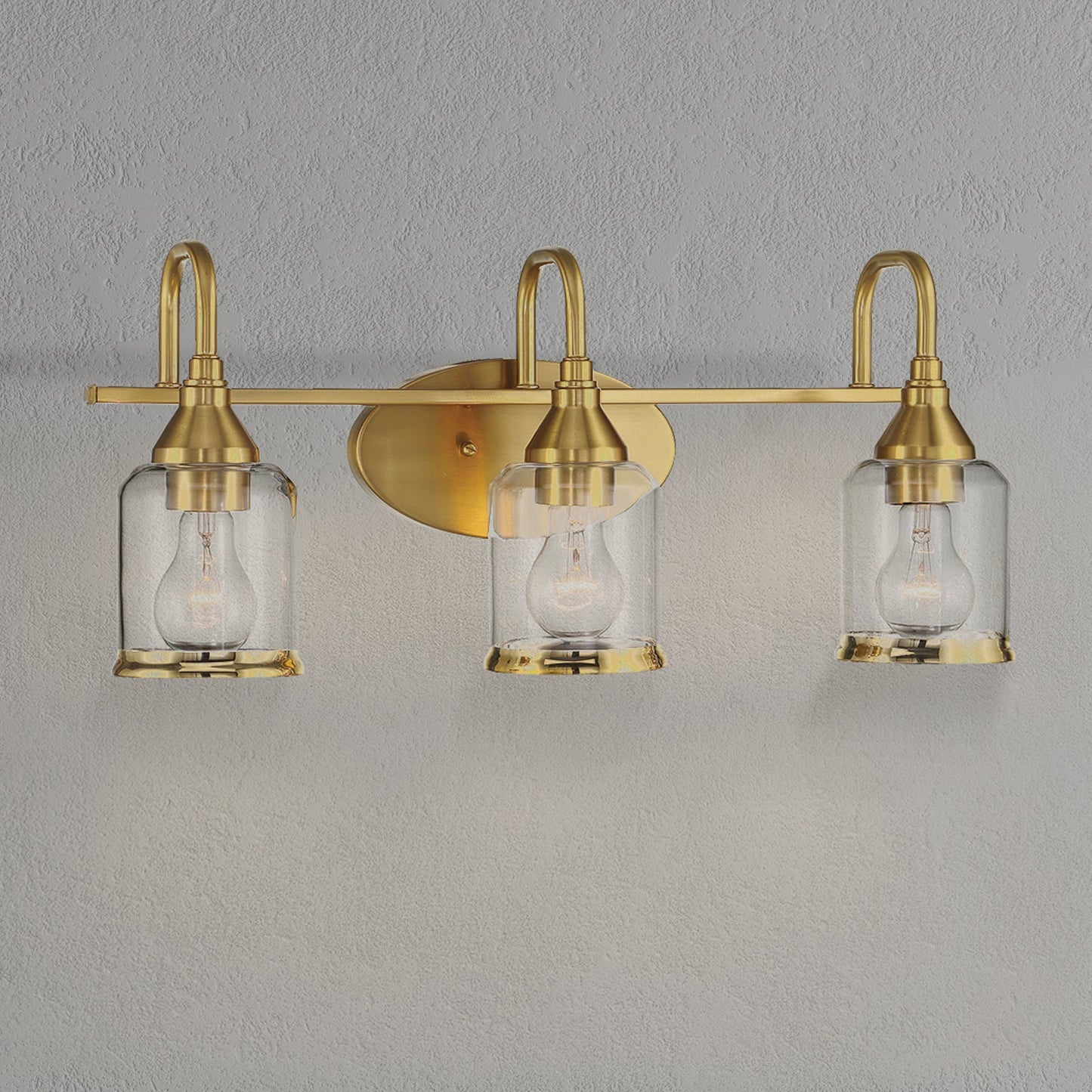 Twilight Brushed Gold Contemporary Vanity Light with Clear Glass Dining Room Lighting Fixtures - okeli lights