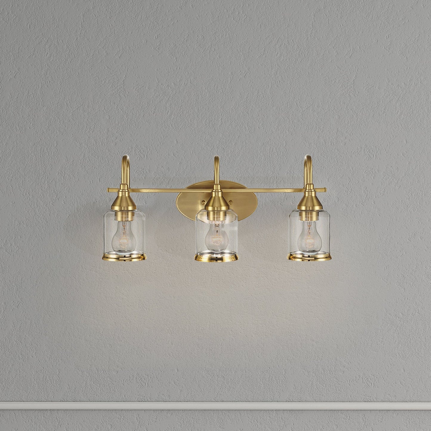 Twilight Brushed Gold Contemporary Vanity Light with Clear Glass Dining Room Lighting Fixtures - okeli lights