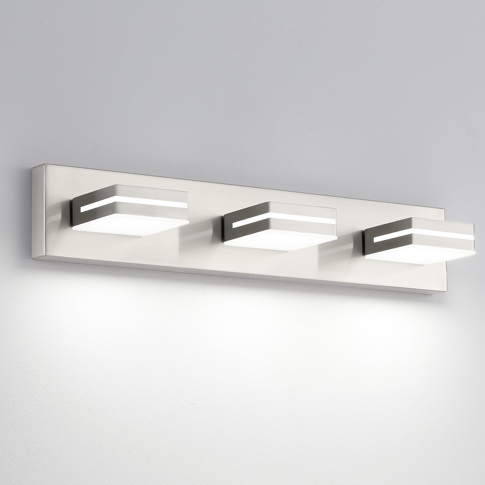Bathroom Vanity Light Brushed Nickel Modern 24W LED 350° Adjustable Lamp Head ETL Listed - okeli lights