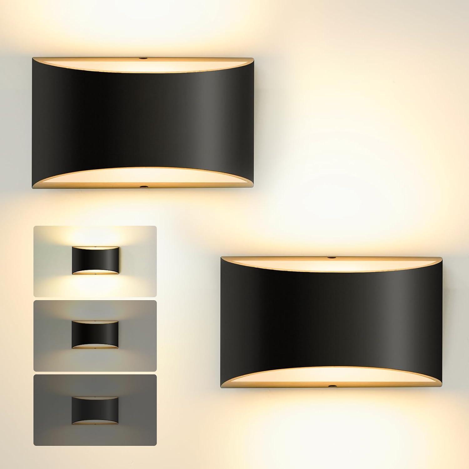 OKELI Modern Black LED Wall Sconces, Up and Down Indoor Wall Lights - okeli lights